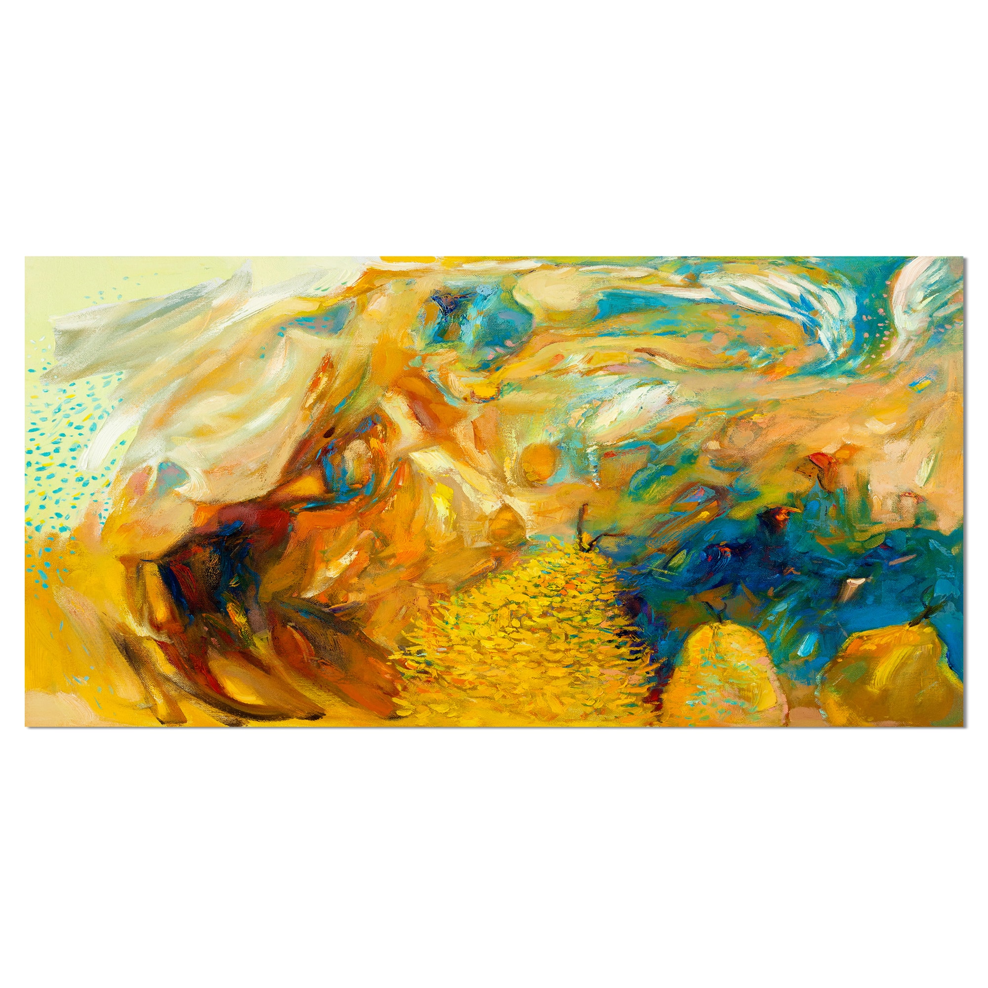 Designart - Abstract Yellow Collage - Large Abstract Canvas Print