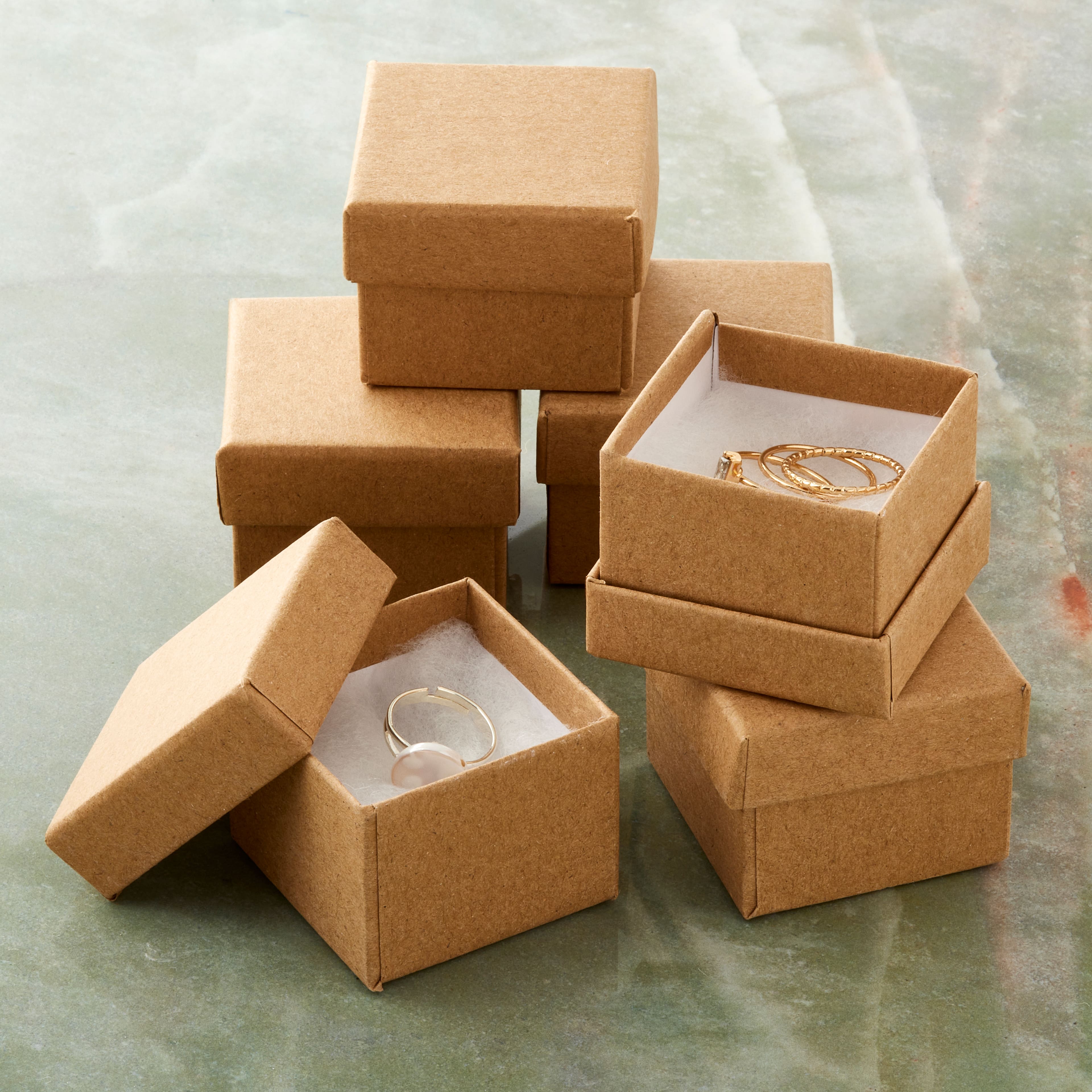 12 Packs: 6 ct. (72 total) Kraft Ring Boxes by Bead Landing&#x2122;