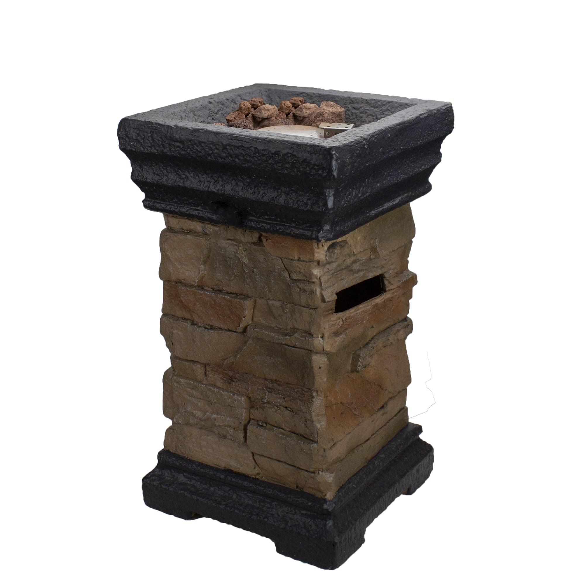 19&#x22; Classic Stone Outdoor Table Top Gas Fire Pit