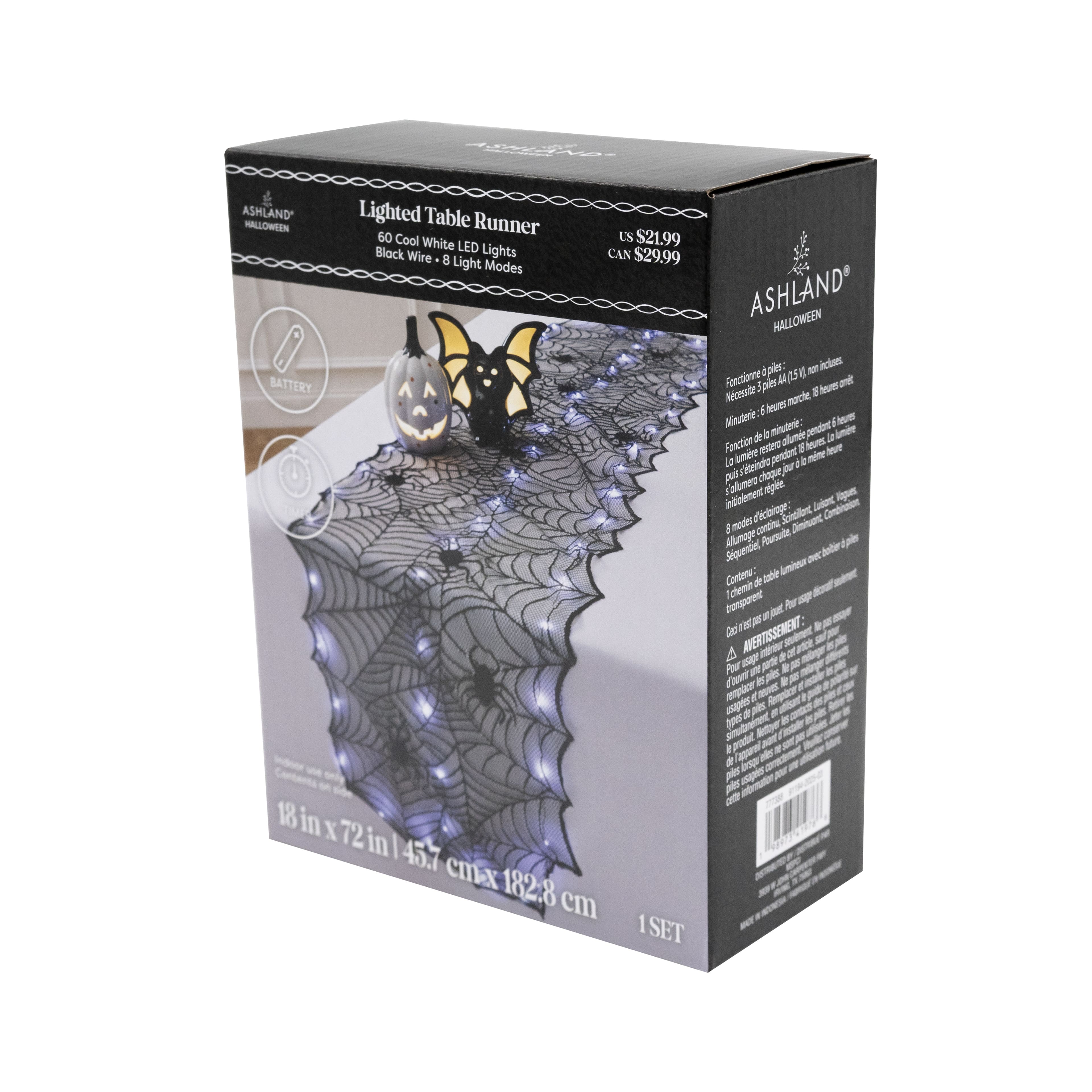 72&#x22; LED Lighted Spider Web Table Runner by Ashland&#xAE;