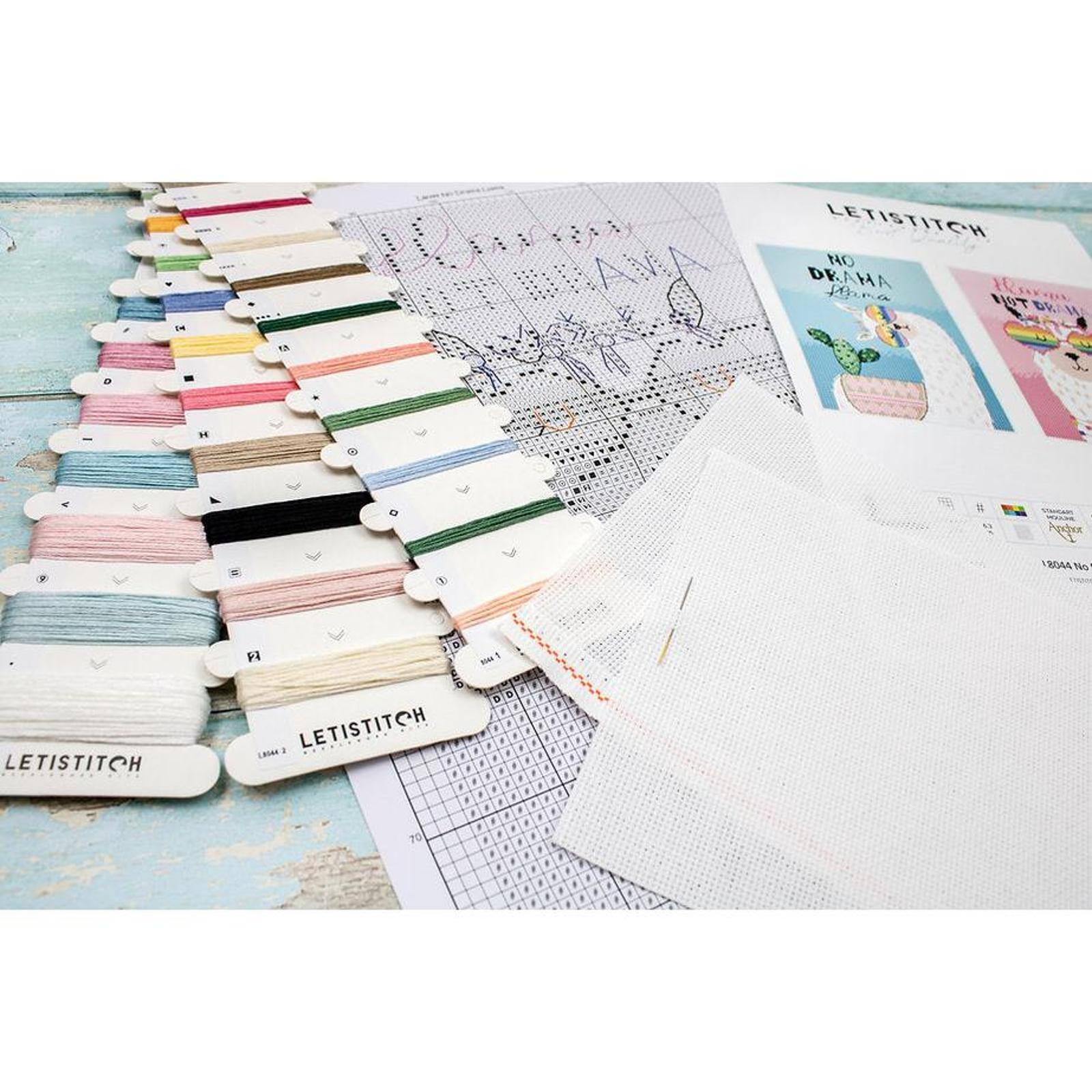 Letistitch No drama Llama Counted Cross Stitch Kit