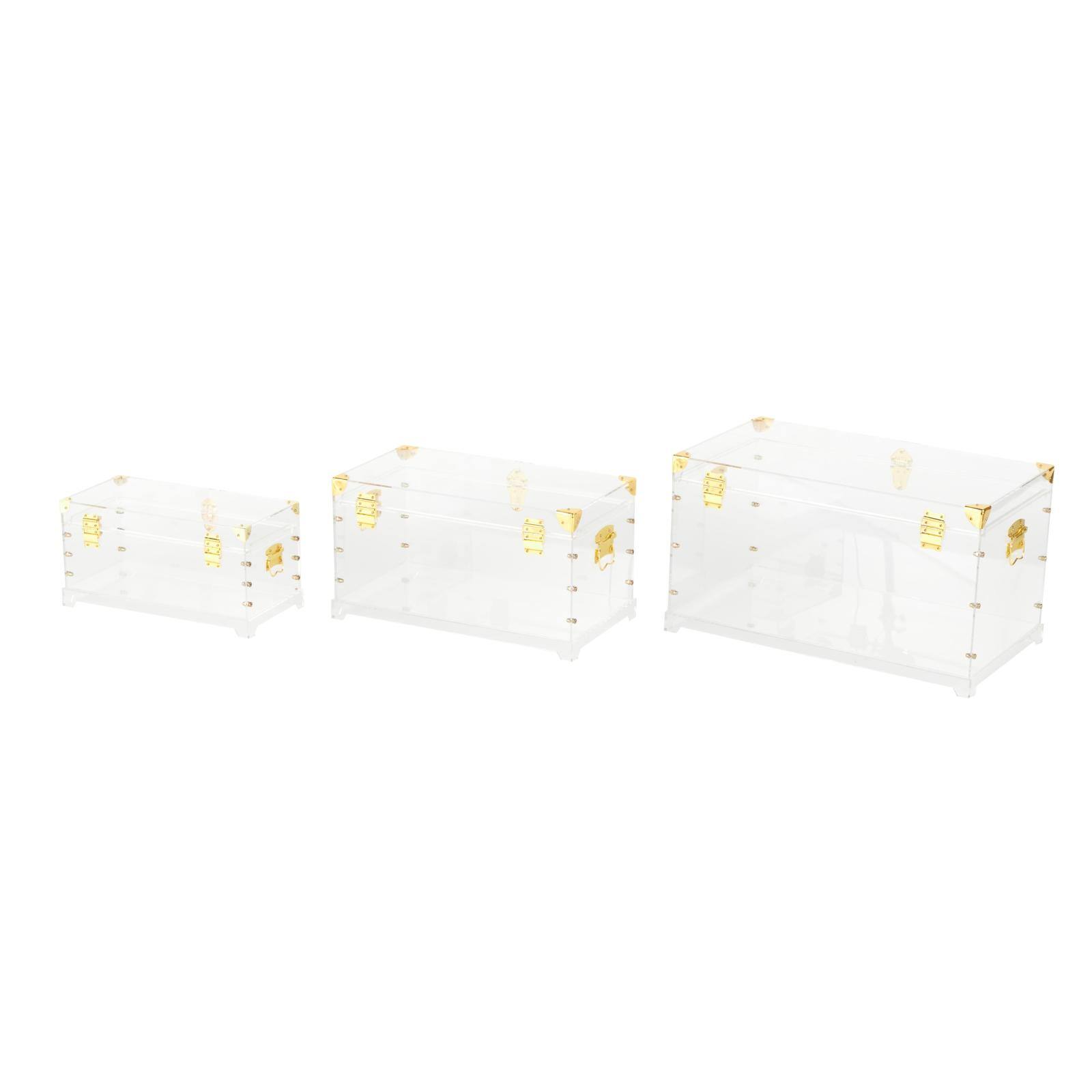 Clear &#x26; Gold Acrylic Trunk Set