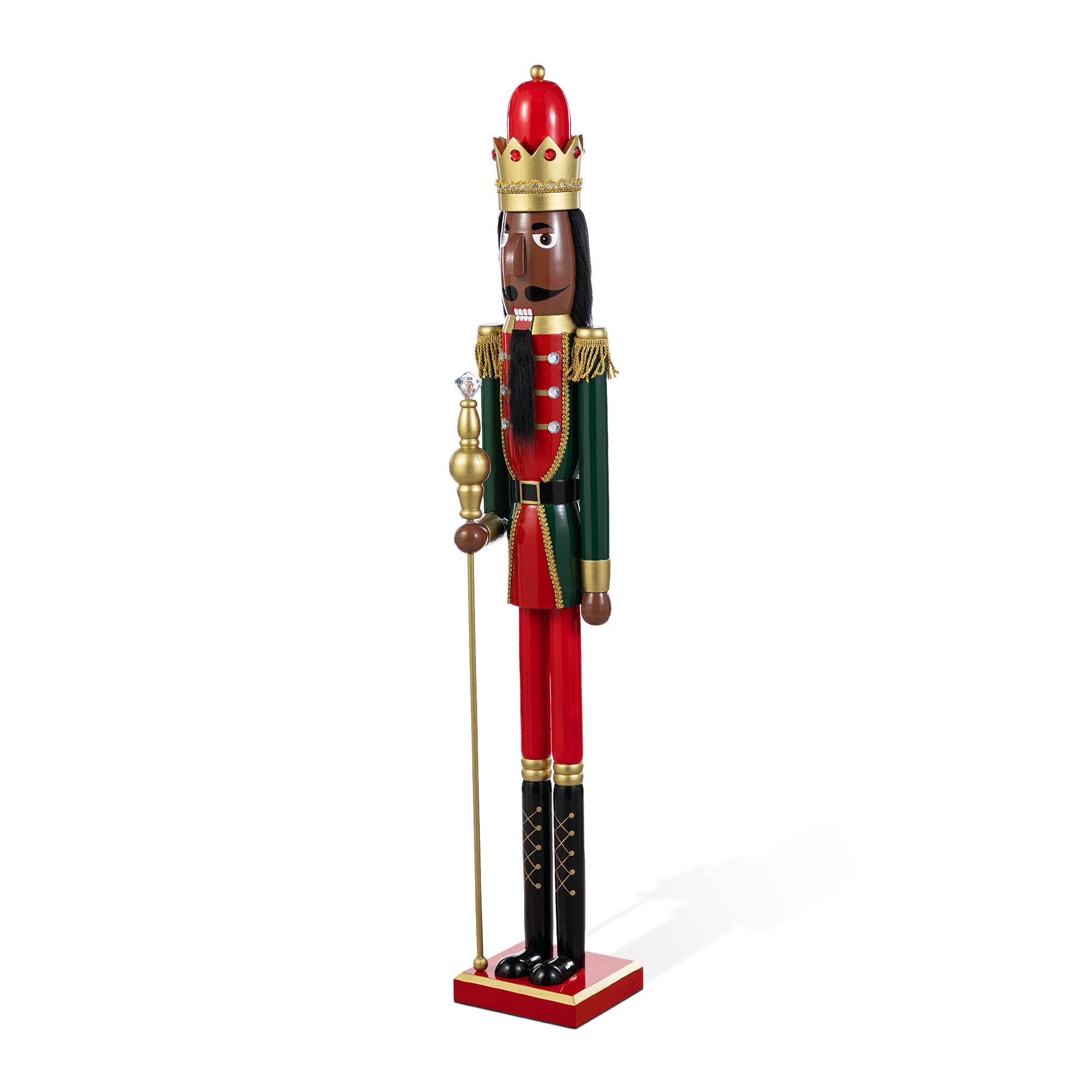 Glitzhome&#xAE; 42&#x22;H Wooden Christmas African American King Nutcracker