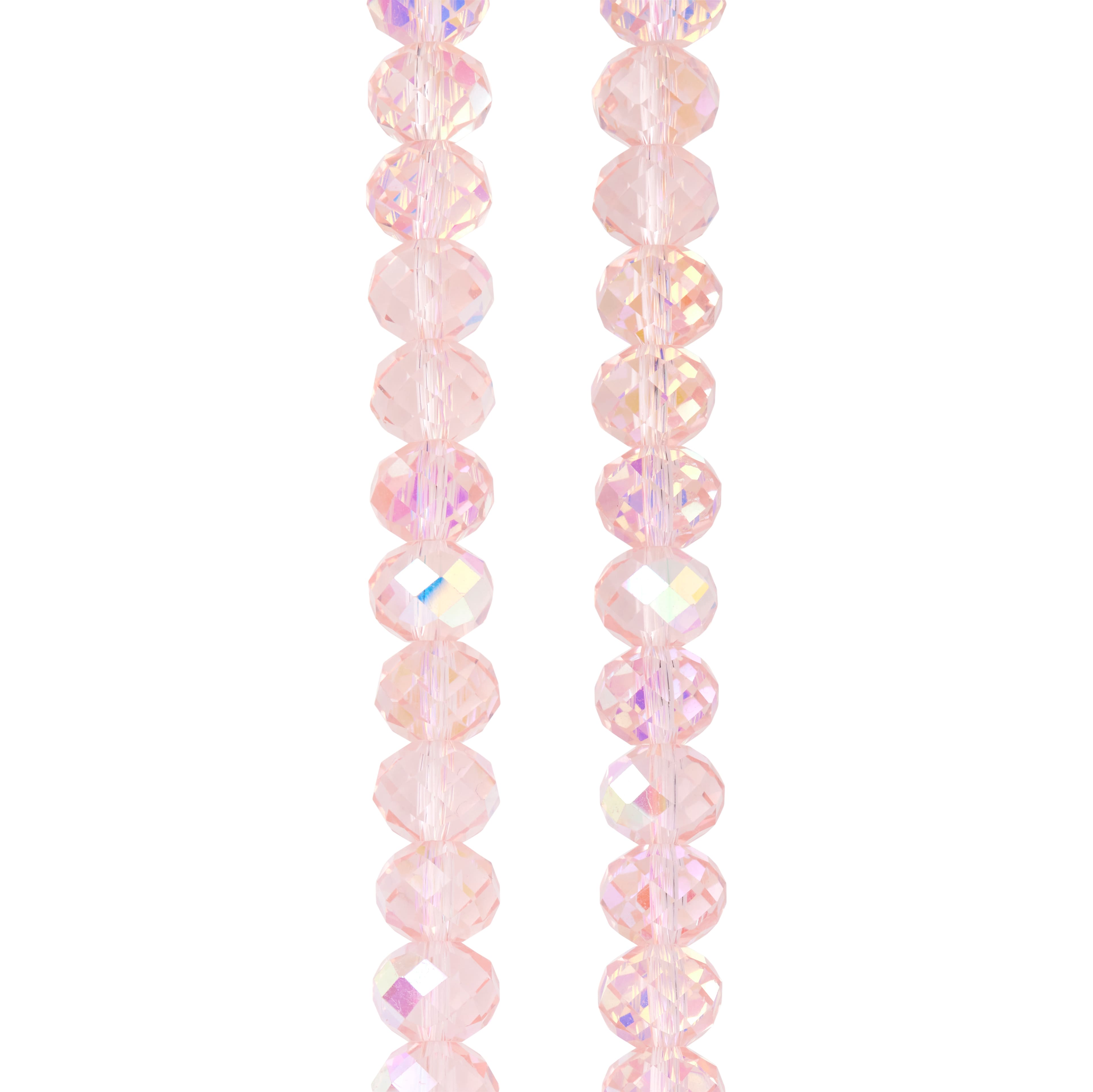 12 Pack: Aurora Borealis Pink Glass Faceted Oval Beads, 10mm by Bead Landing&#x2122;