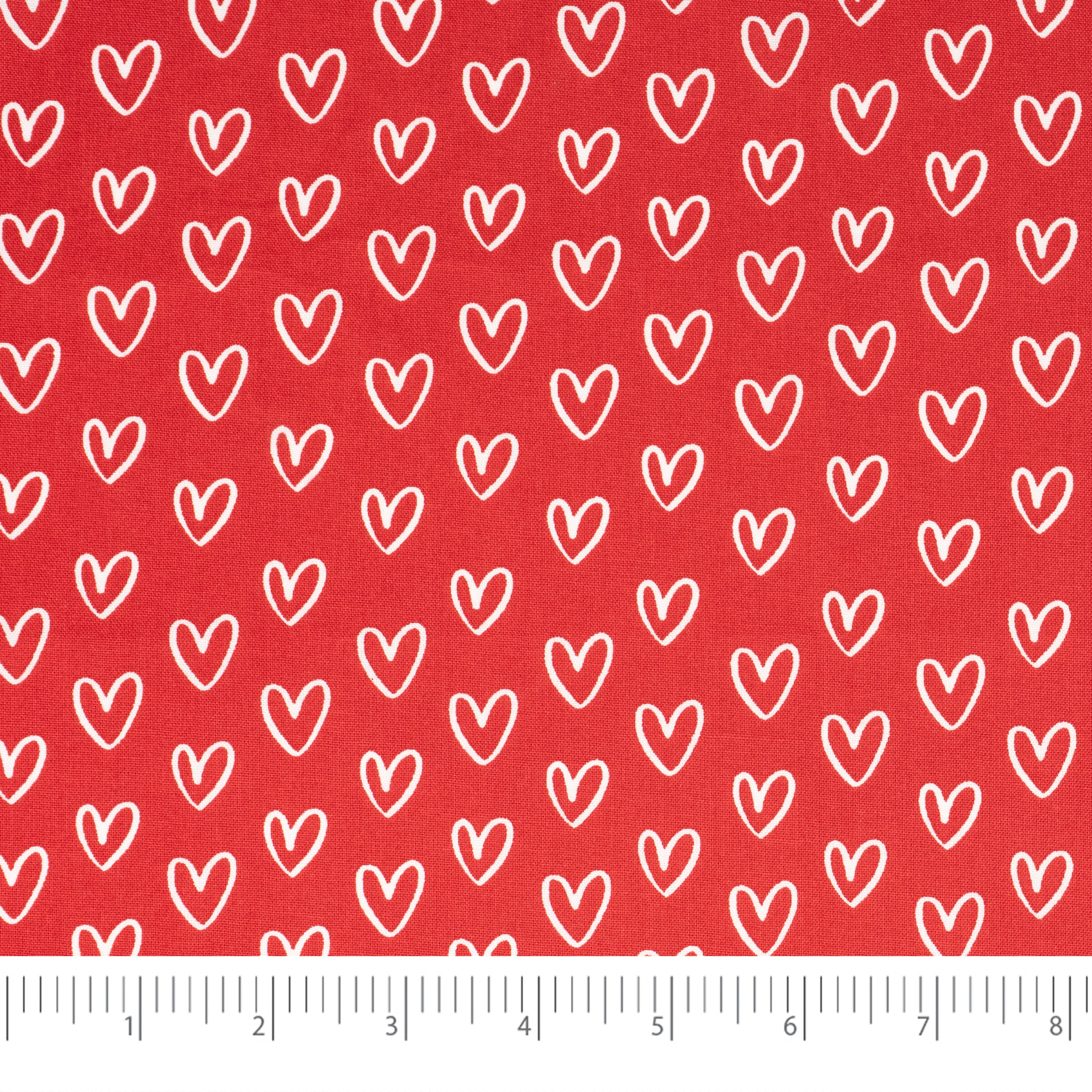 SINGER® Red Hearts Cotton Fabric
