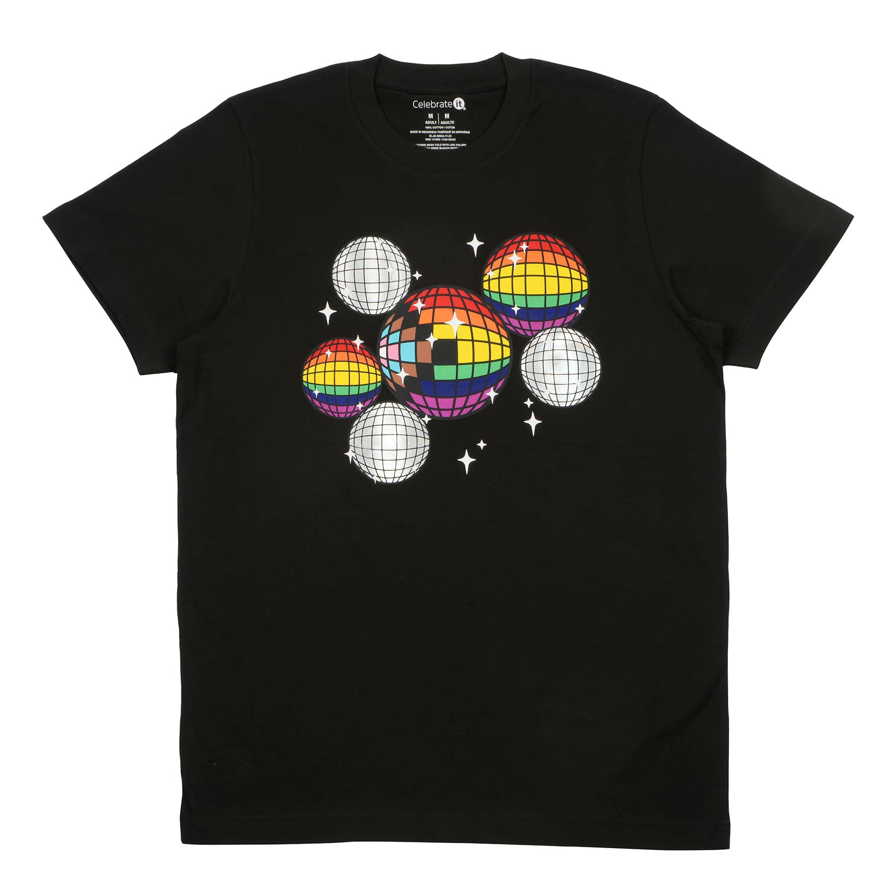Pride Disco Balls Adult Crew Neck T-Shirt by Celebrate It&#x2122;