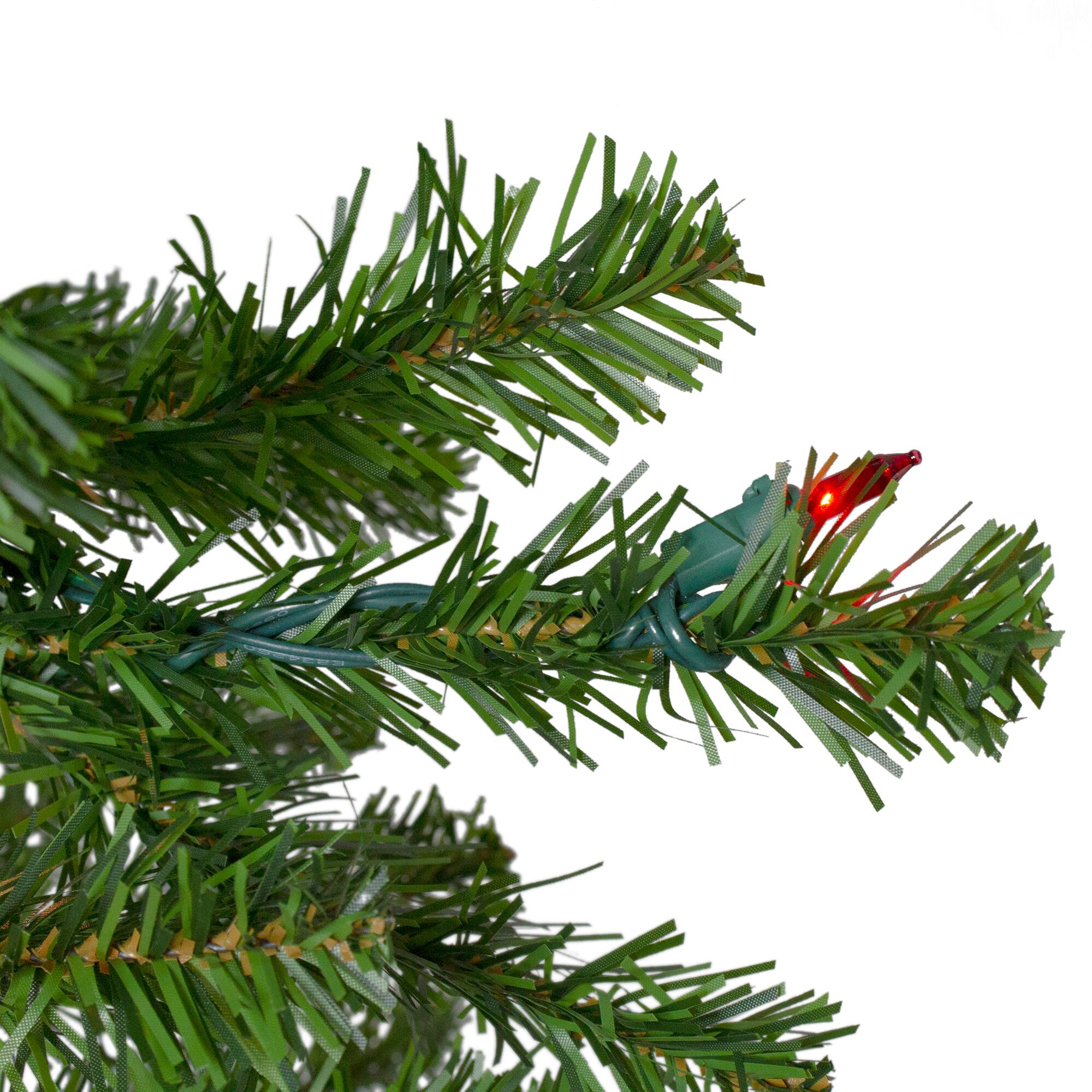 7.5ft. Pre-Lit Canadian Pine Pencil Artificial Christmas Tree, Multicolor Lights