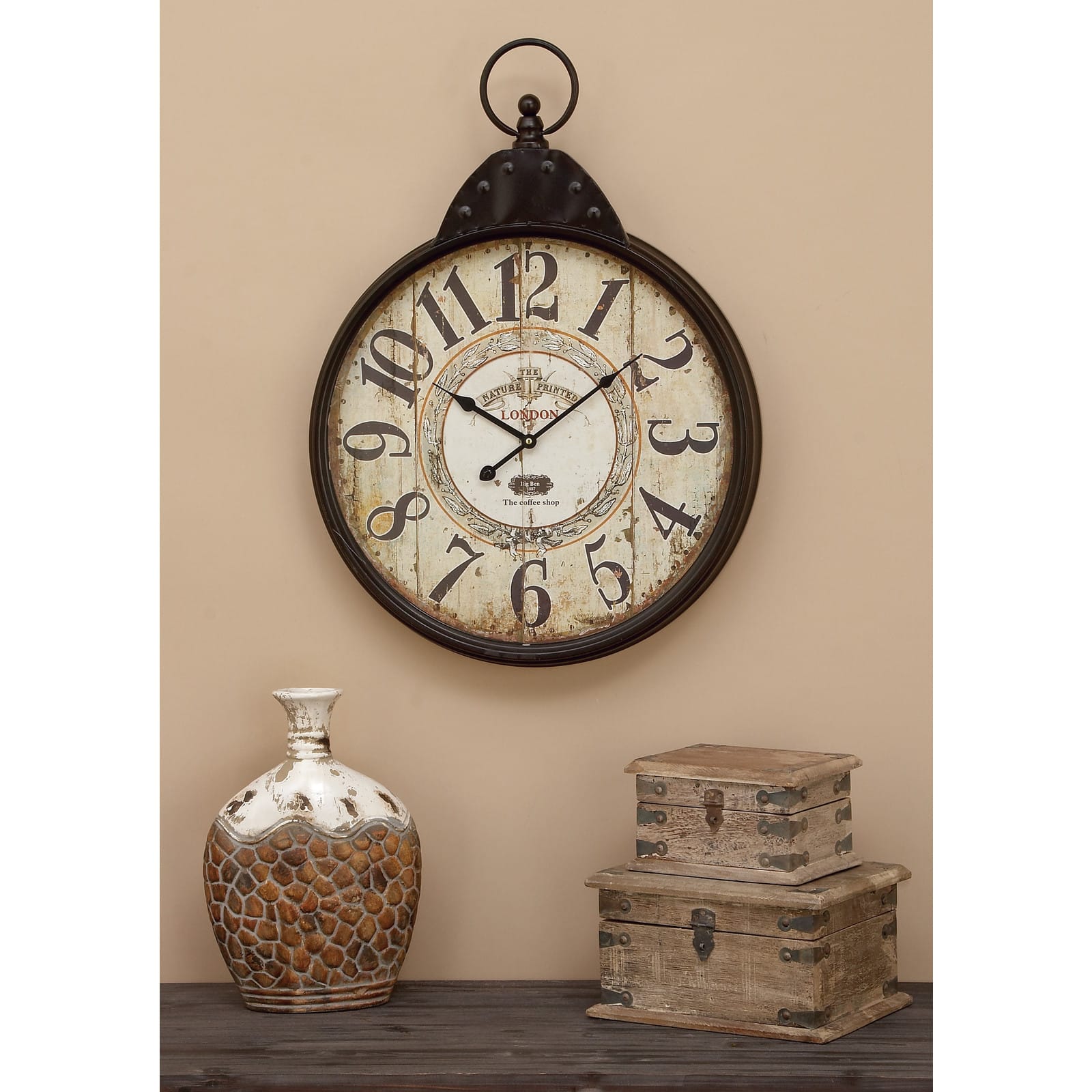 Black Vintage Metal Wall Clock