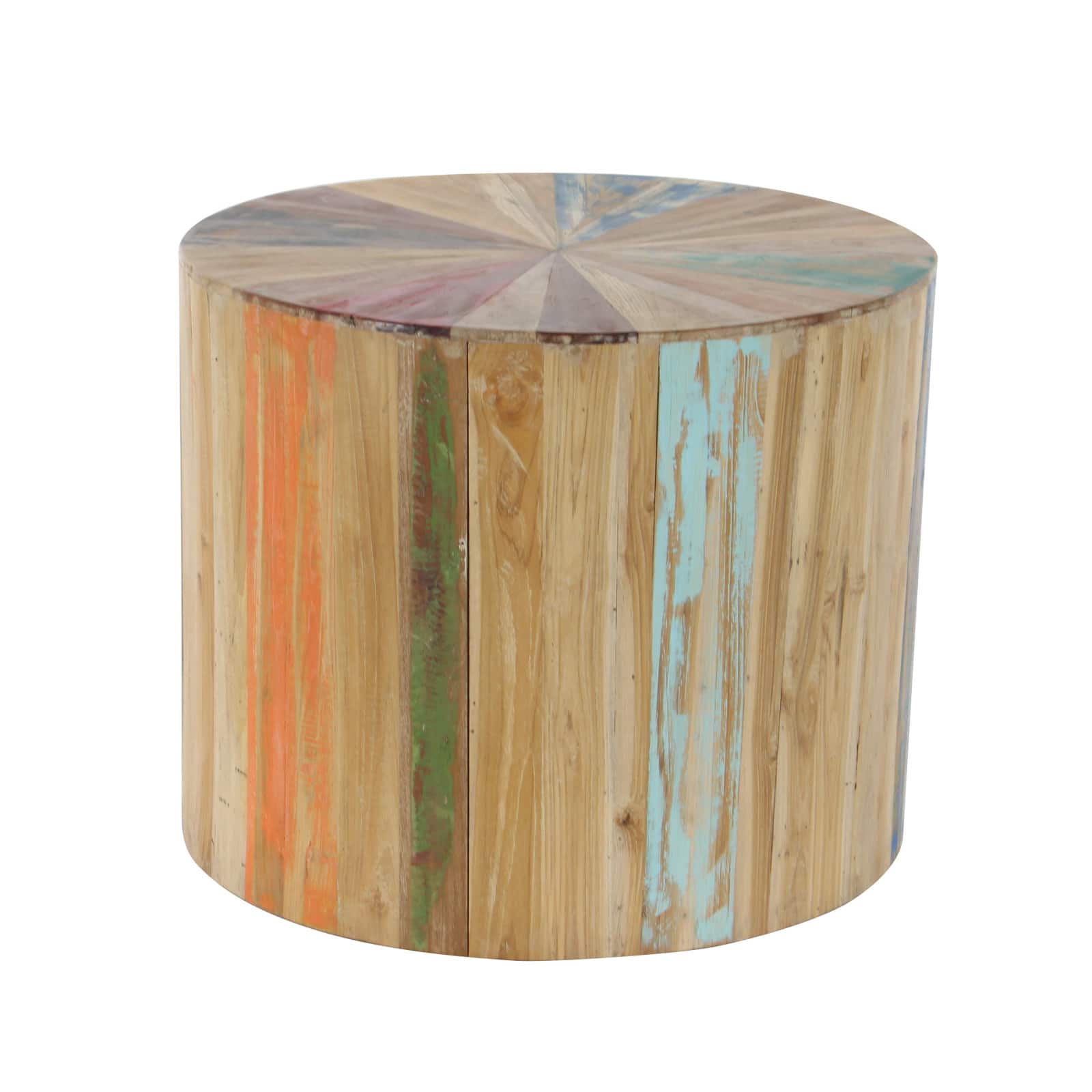 18&#x22; Brown Reclaimed Wood Rustic Accent Table