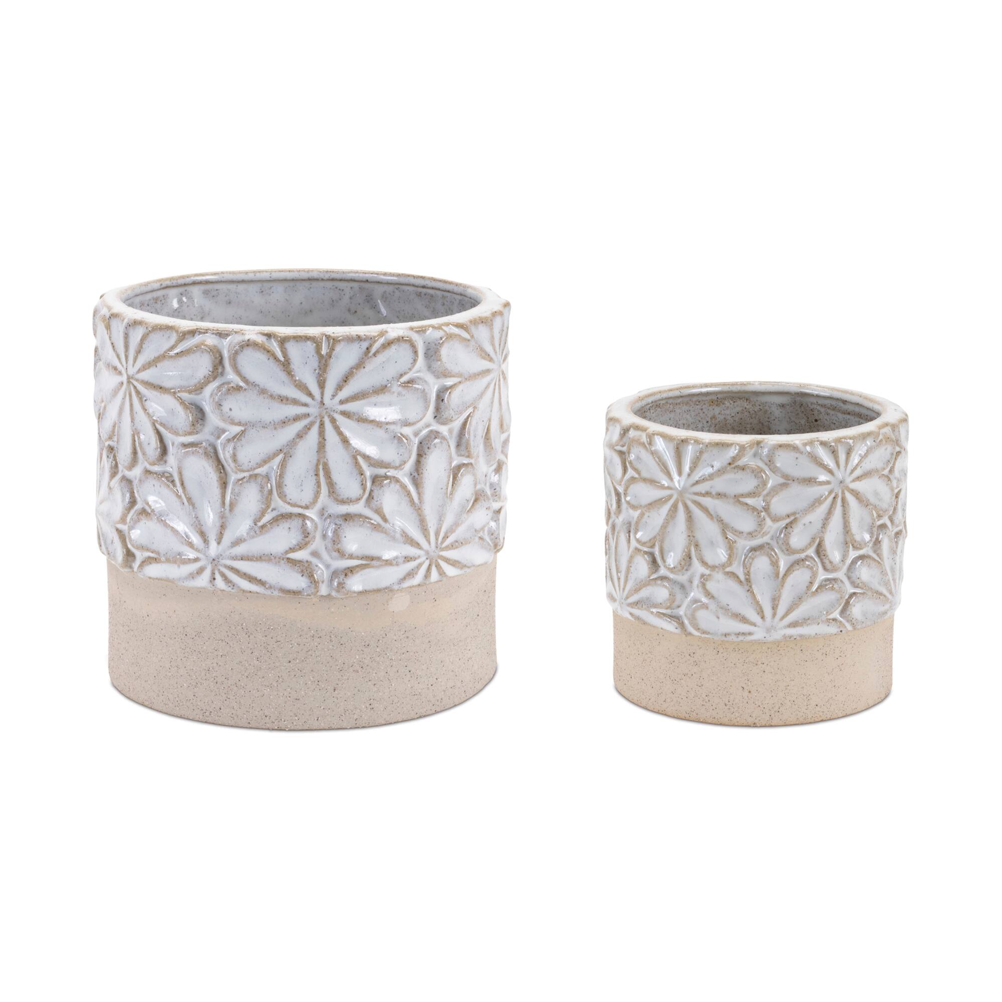 Ceramic Floral Planters Set