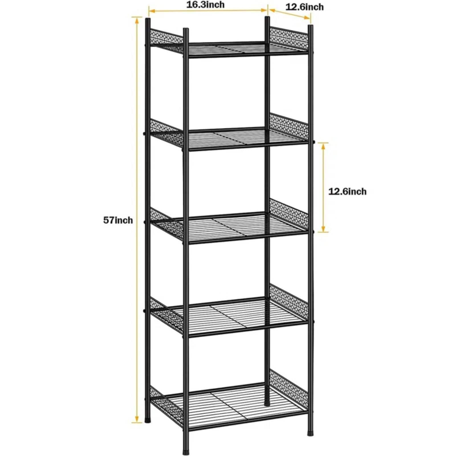 NEX&#x2122; 57&#x22; Black 5-Tier Wire Storage Organizer, 2ct.