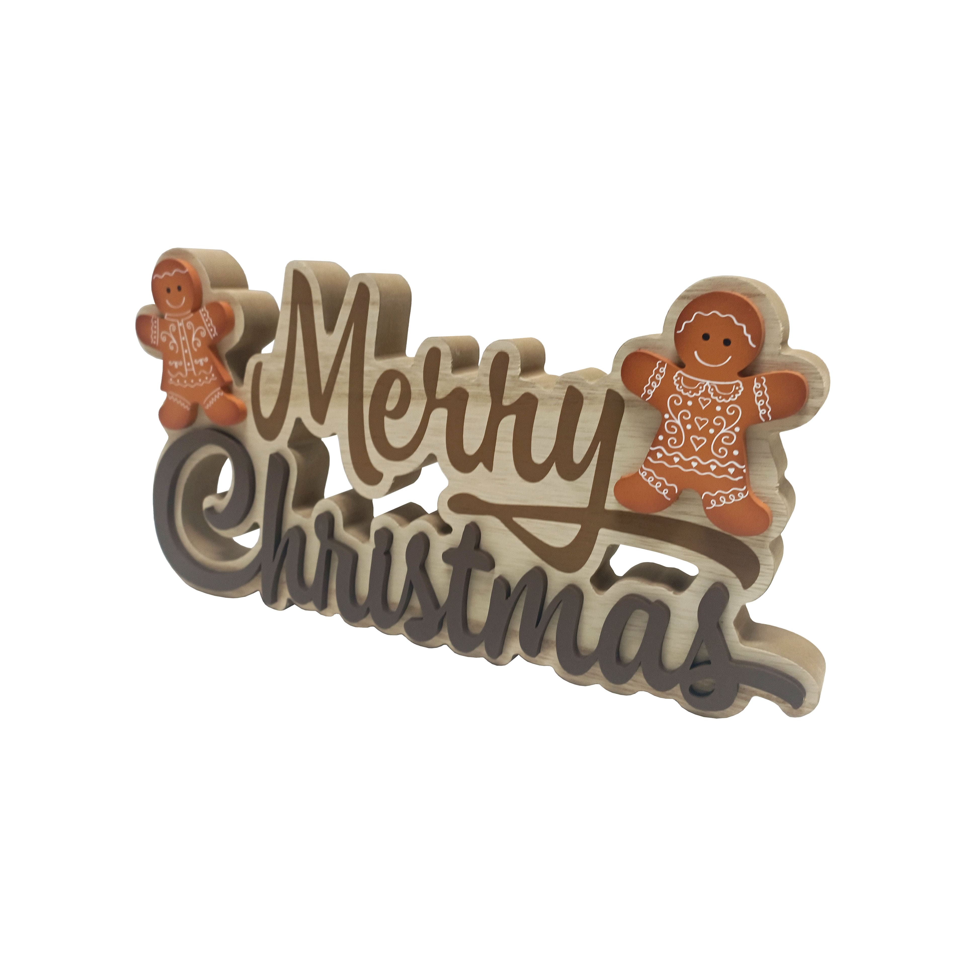 13.75&#x22; Gingerbread Merry Christmas Die Cut Tabletop Sign by Ashland&#xAE;
