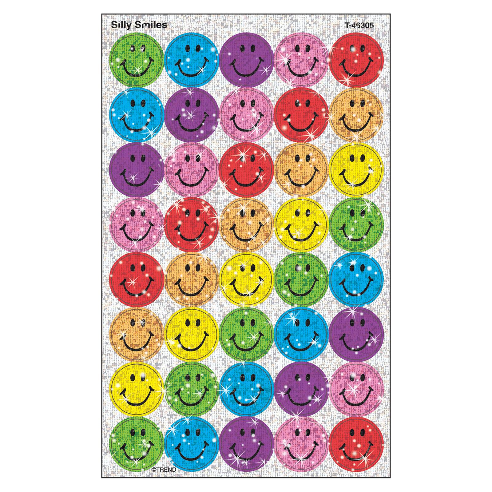 Trend Enterprises® superSpots® Silly Smiles Sparkle Stickers, 6 Packs of 160ct.