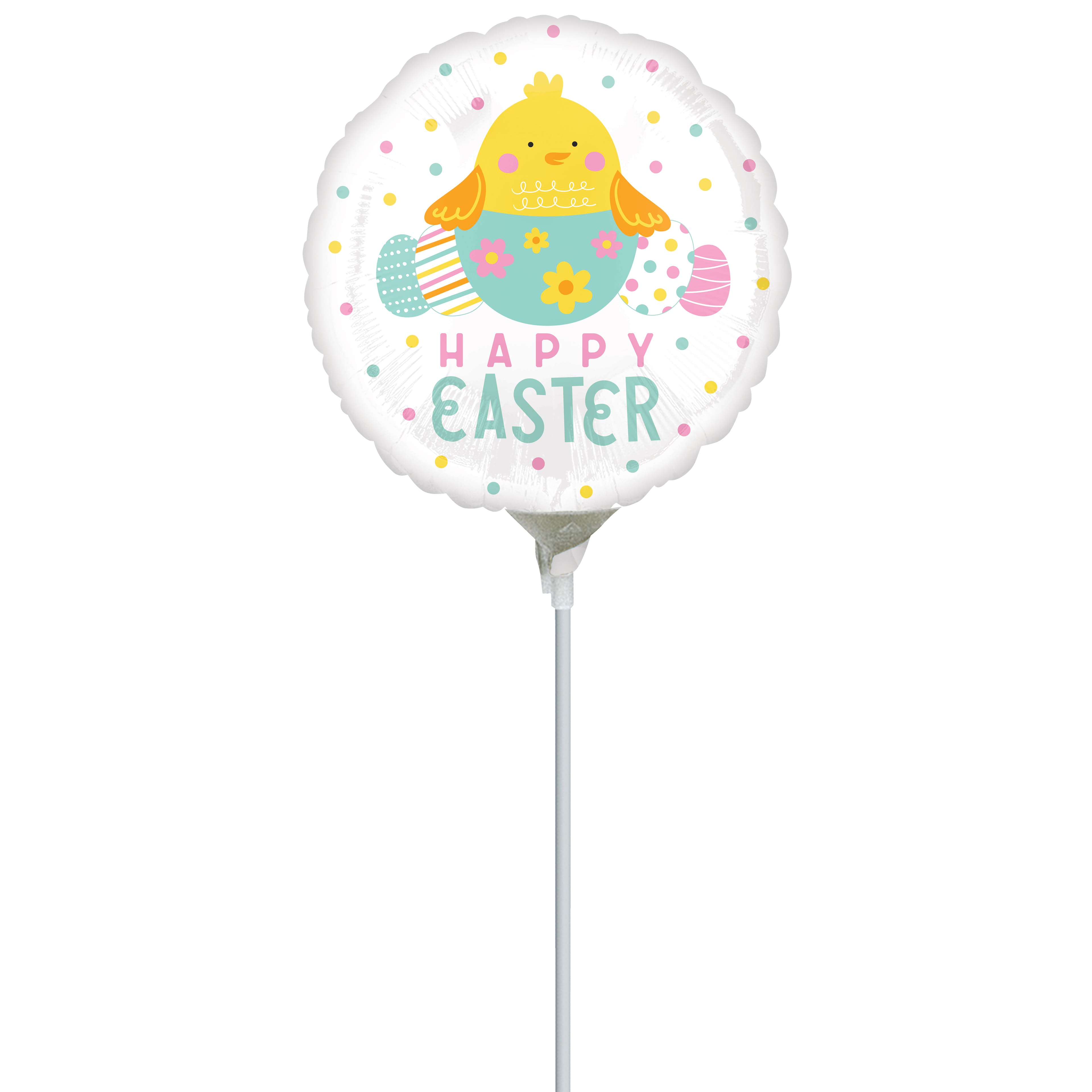 9&#x22; Happy Easter Tweetings Foil Stick Balloon