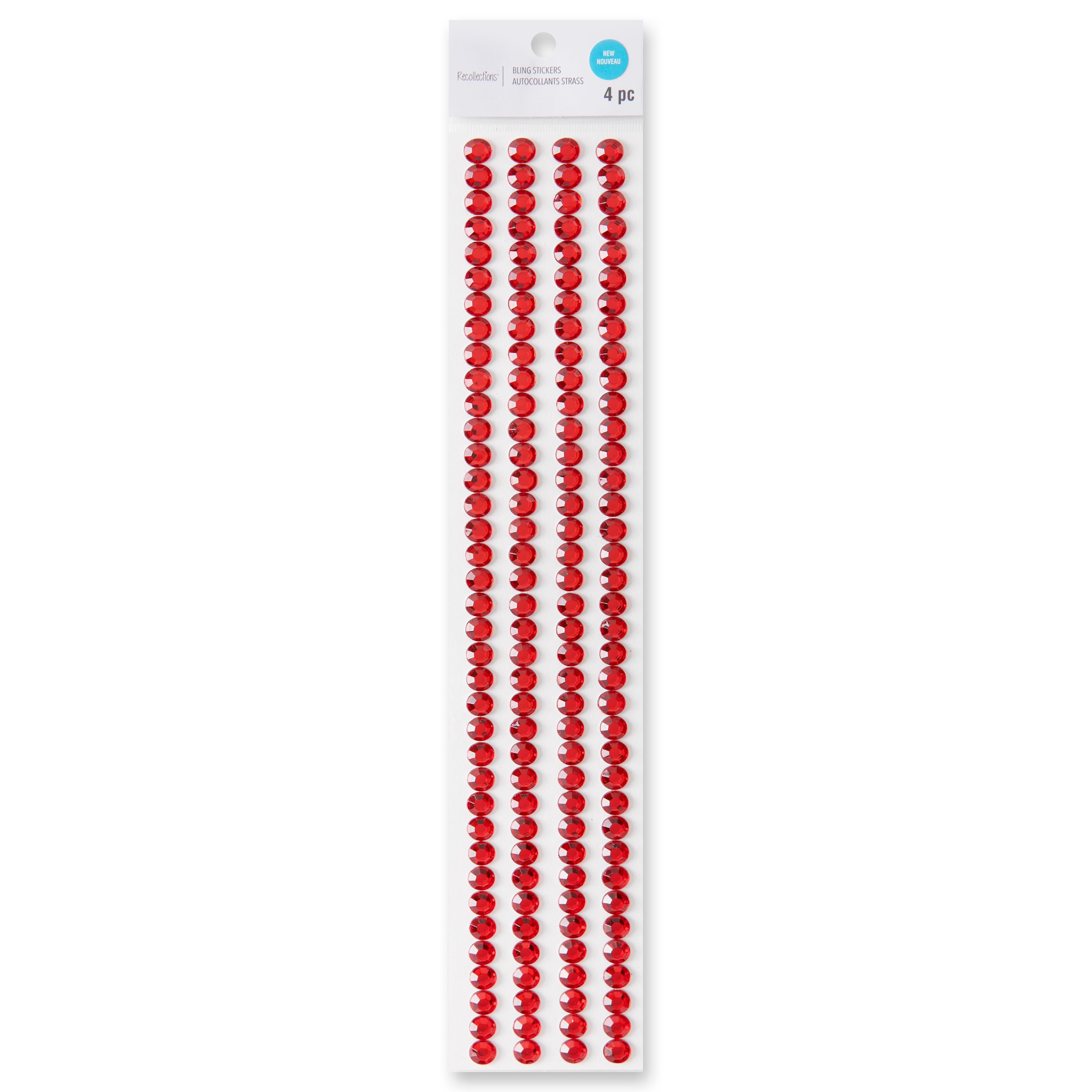 12 Packs: 4 ct. (48 total) Red Striped Bling Stickers by Recollections™