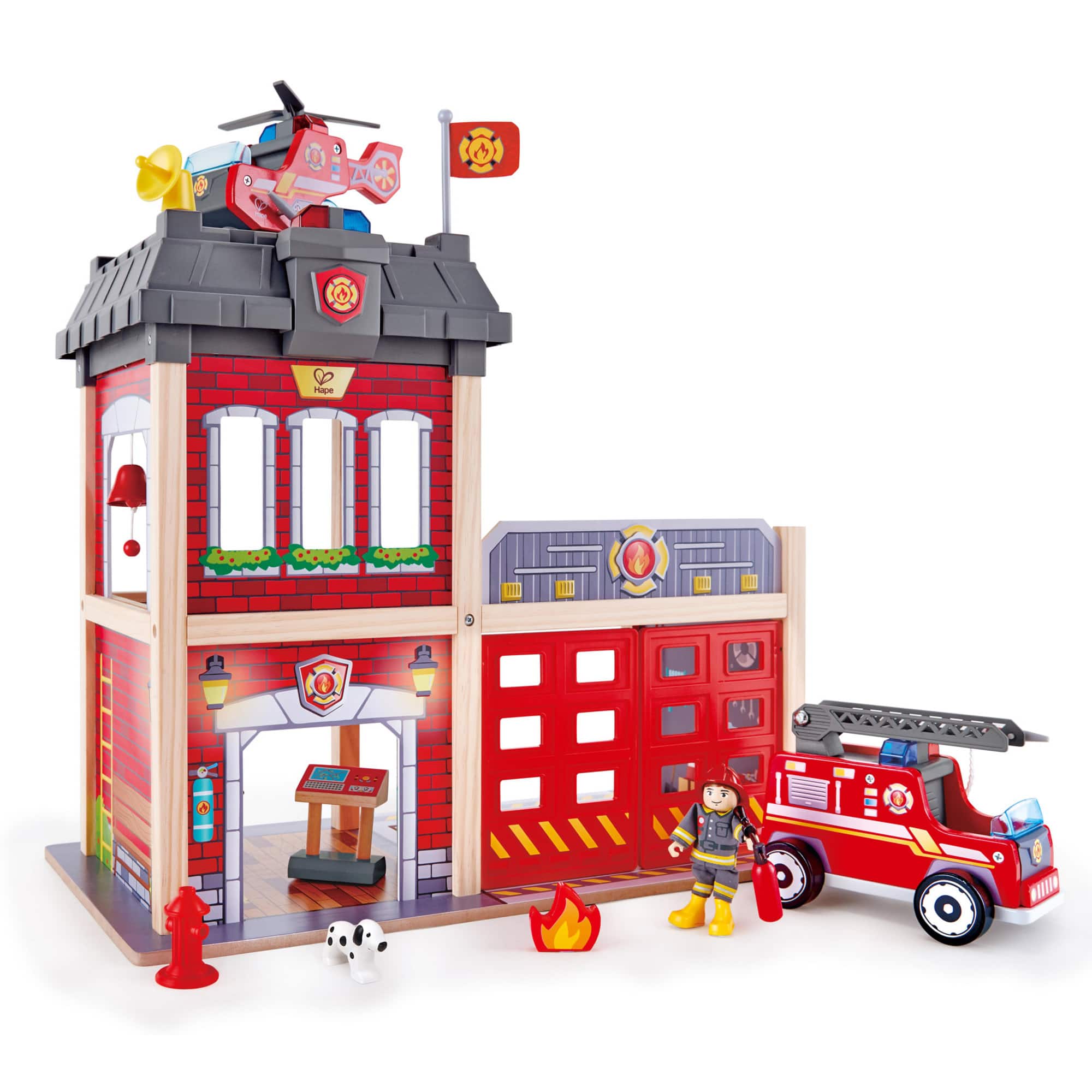 Hape Wood City Fire Station Playset
