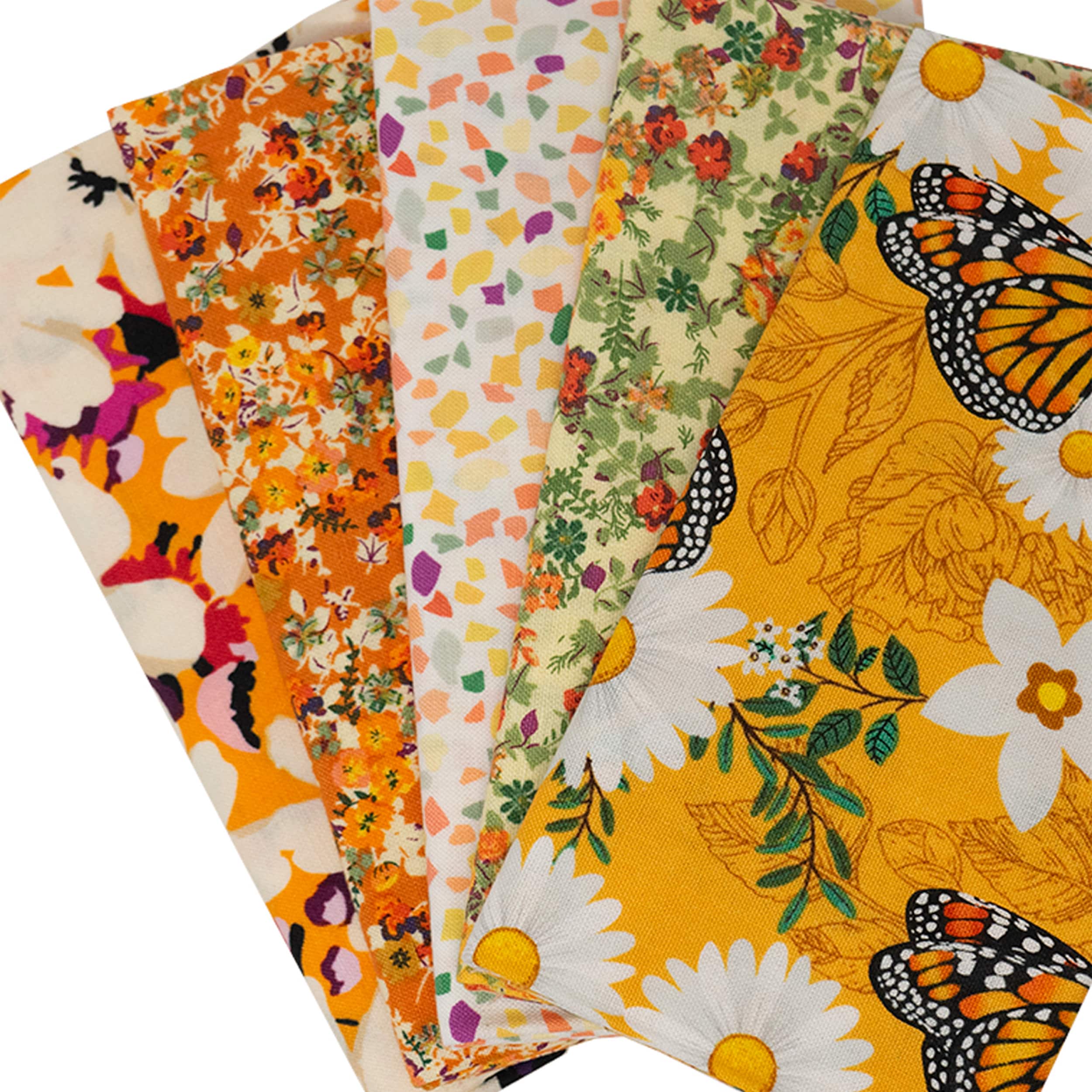 SINGER Orange Butterfly Cotton Fabric Bundle