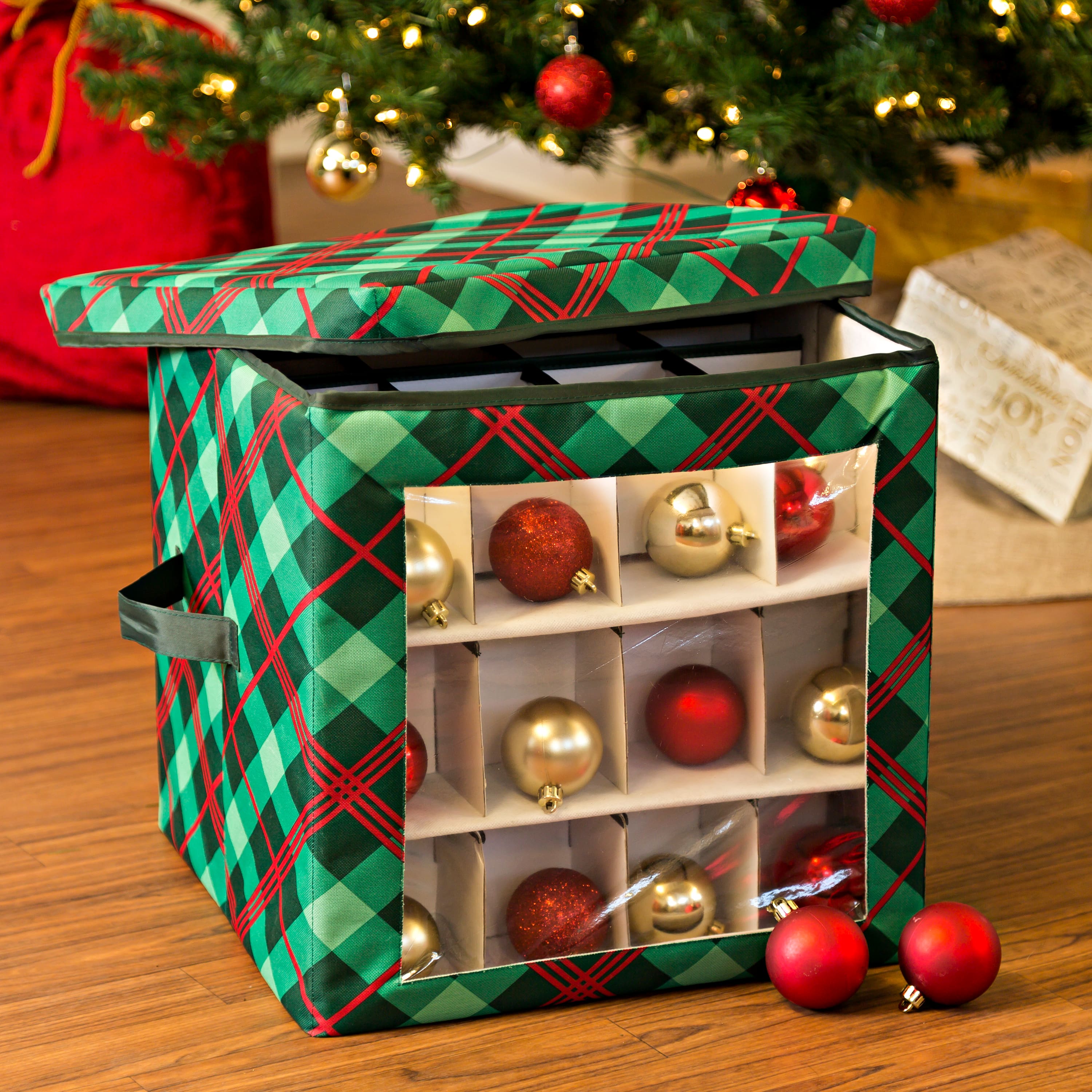 Santa's Bags 3-Drawer Christmas Ornament Storage Box (72 Ornaments) - Red  SB-10452-RED-RS - The Home Depot