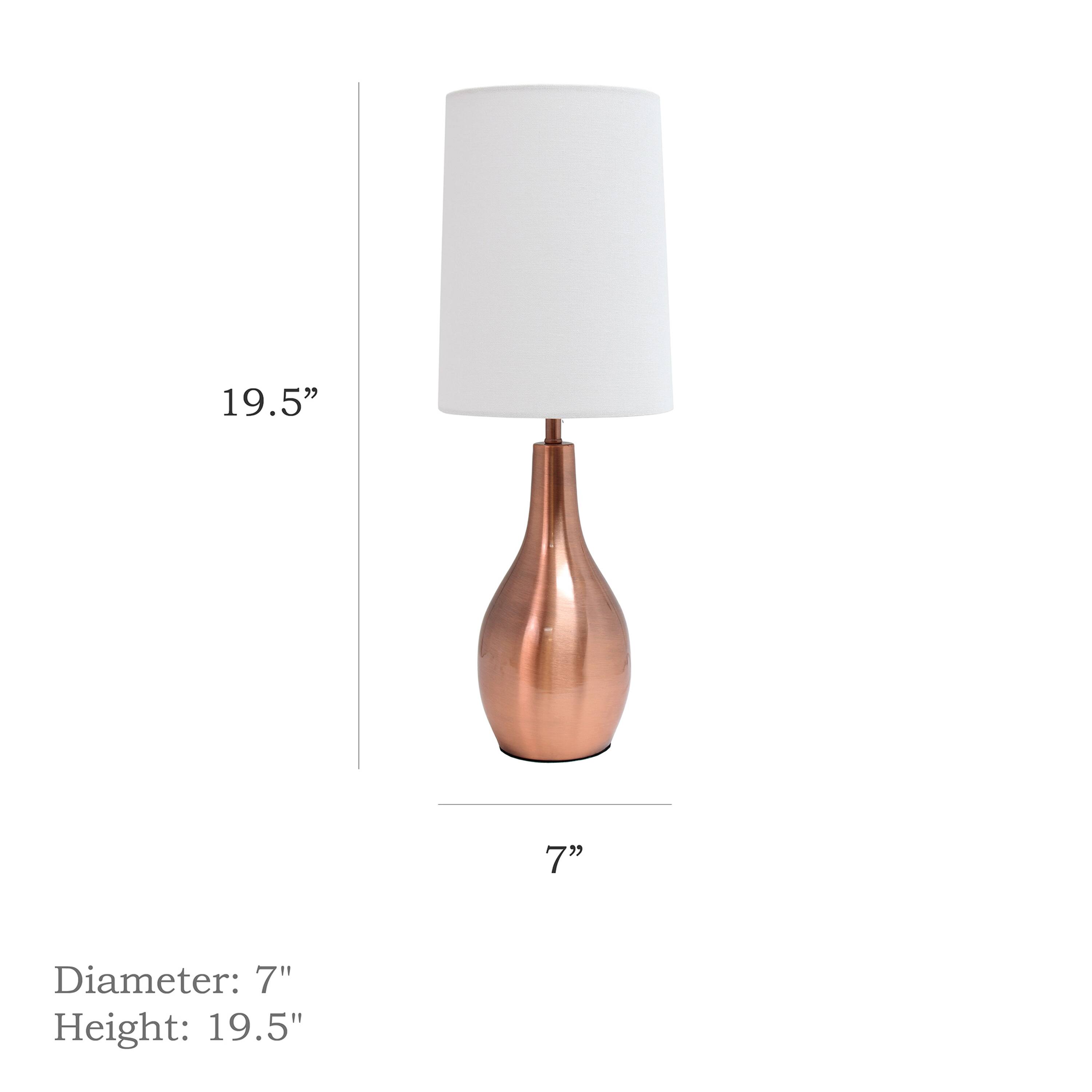 Simple Designs 19.5&#x22; Tear Drop Table Lamp with Fabric Drum Shade