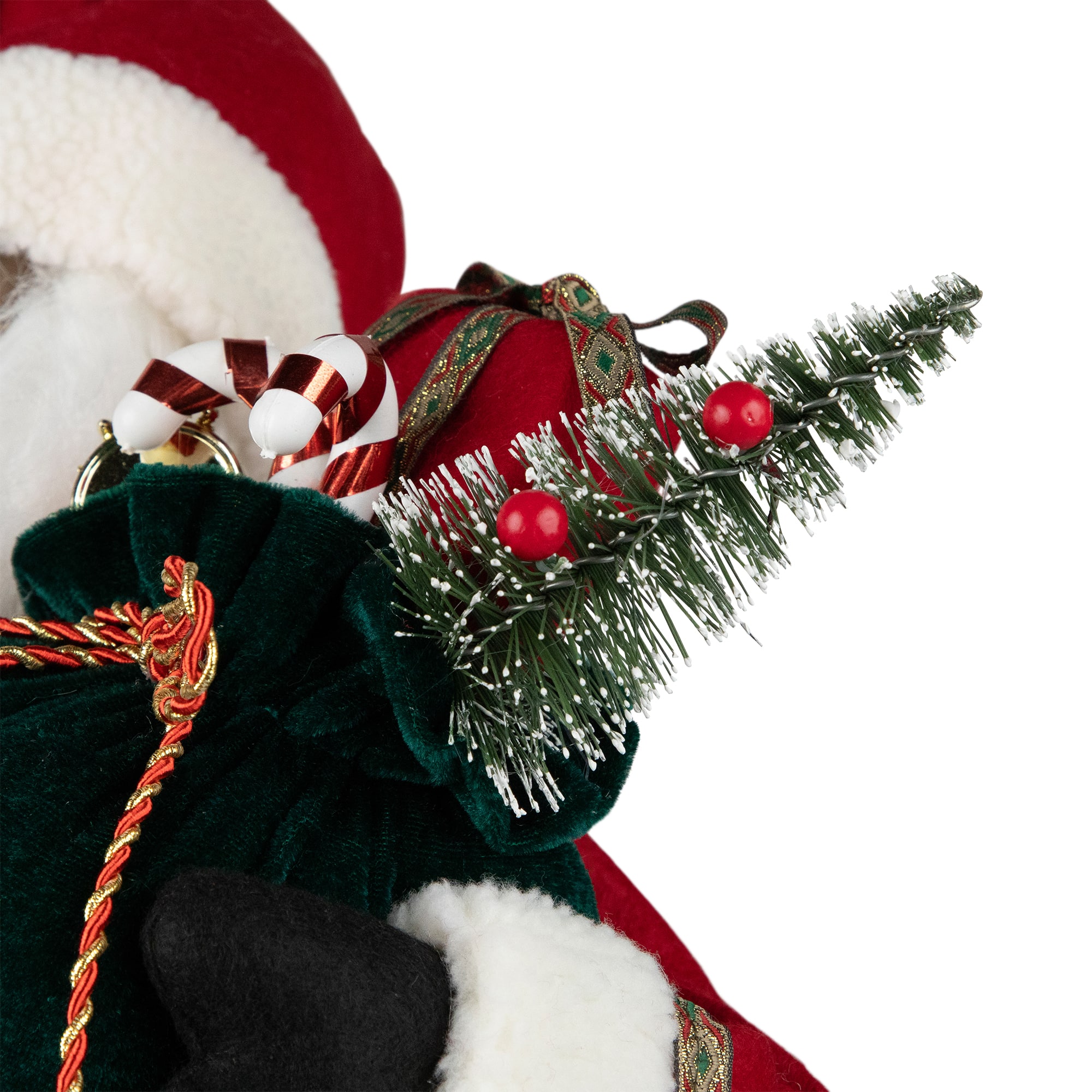 African American Animated and Musical Santa Claus with Candle Christmas Figure - 2'