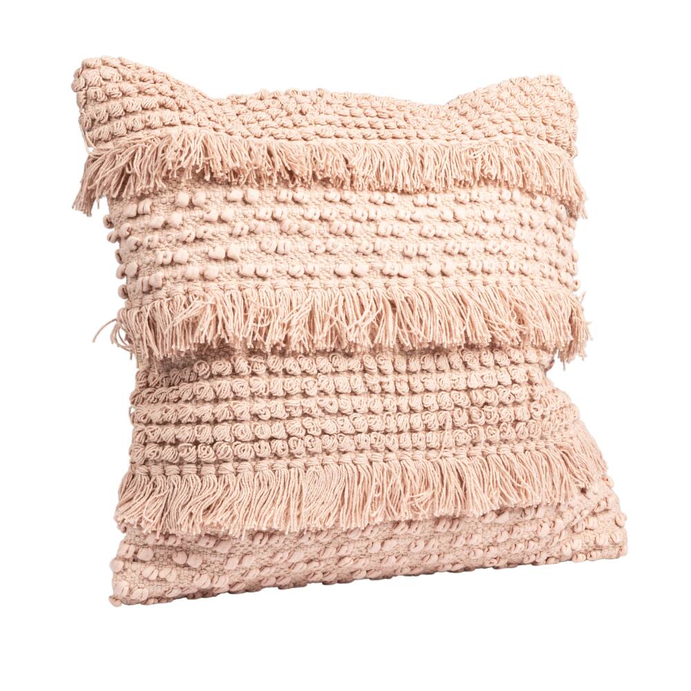 Hello Honey® Square Pink Fringe Printed Pillow