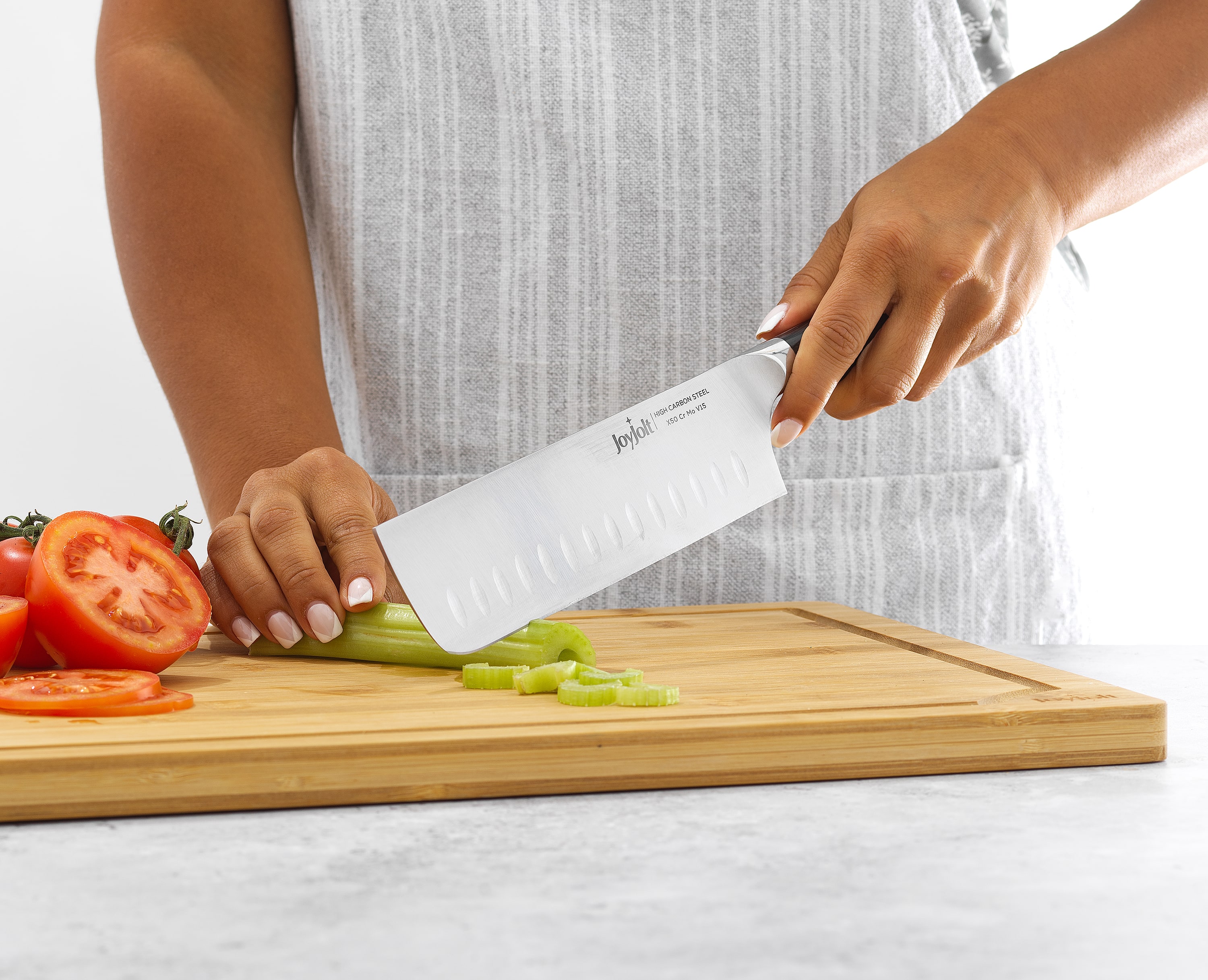 JoyJolt&#xAE; 7&#x22; High Carbon Steel Nakiri Knife