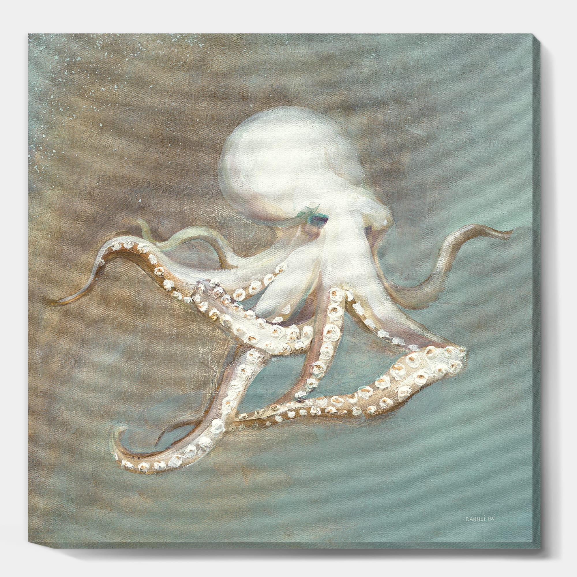 Designart - Octopus Treasures from the Sea - Nautical & Coastal Gallery-wrapped Canvas