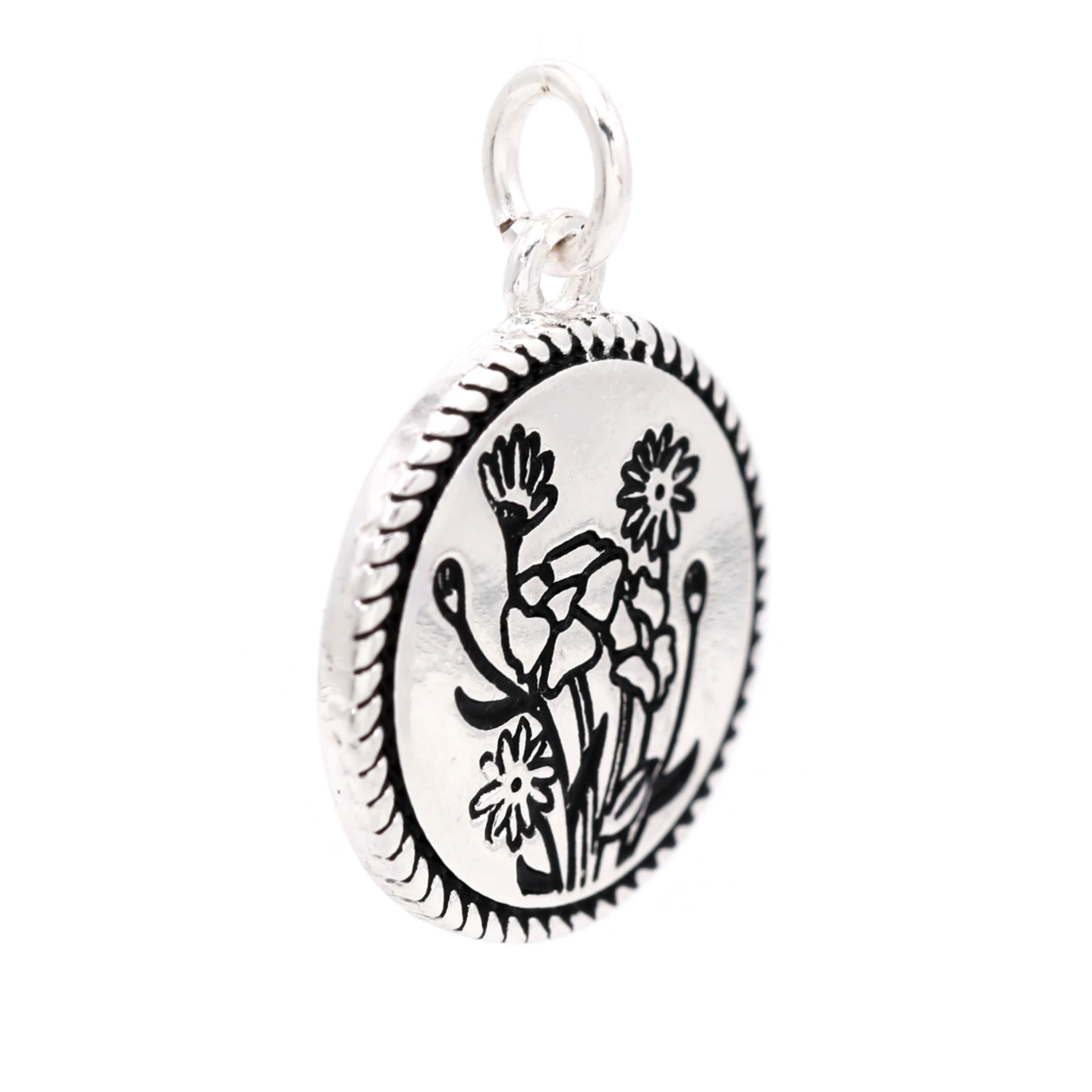 Silver Plated Antique Flowers Charm by Bead Landing&#x2122;