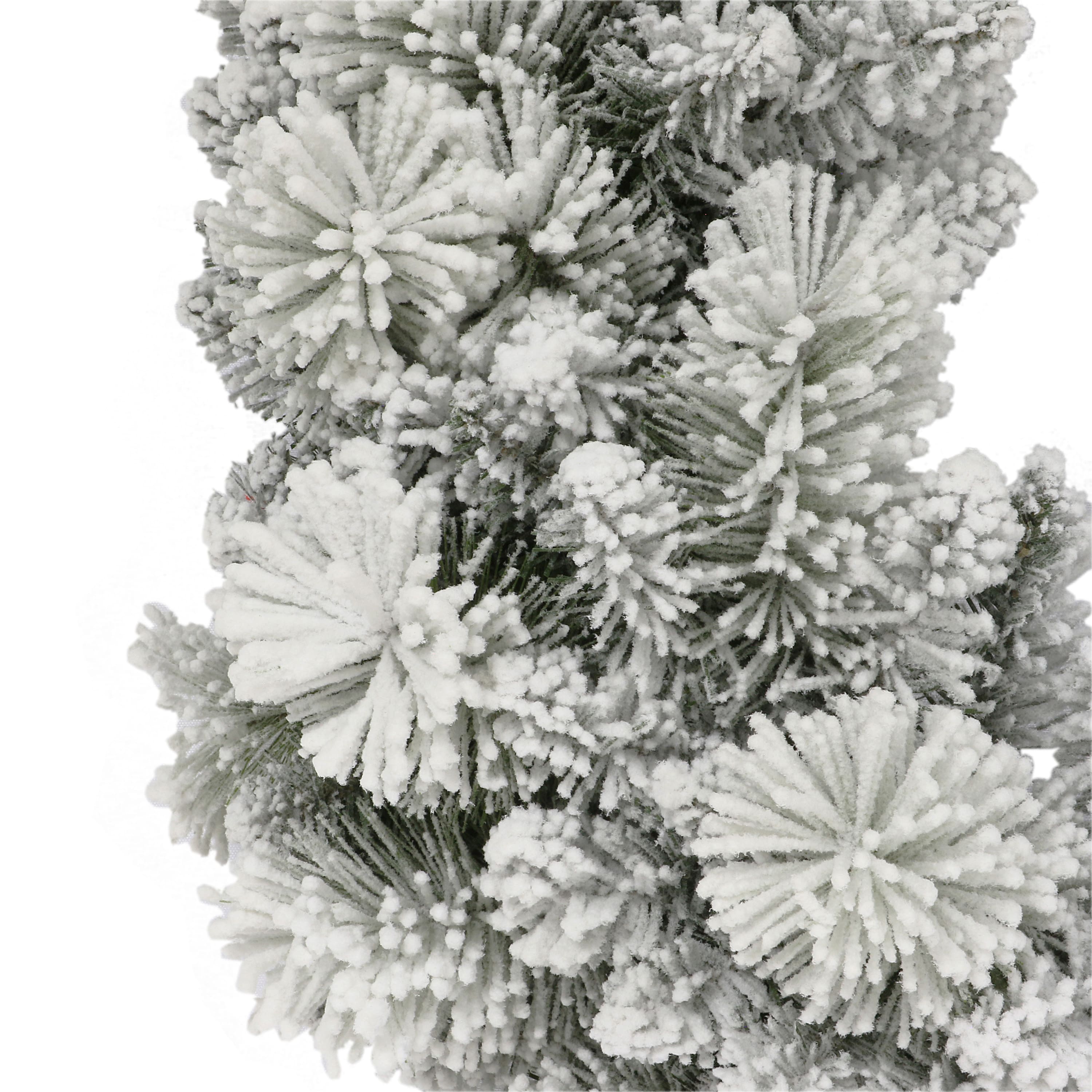 32&#x22; Flocked Spruce Wreath