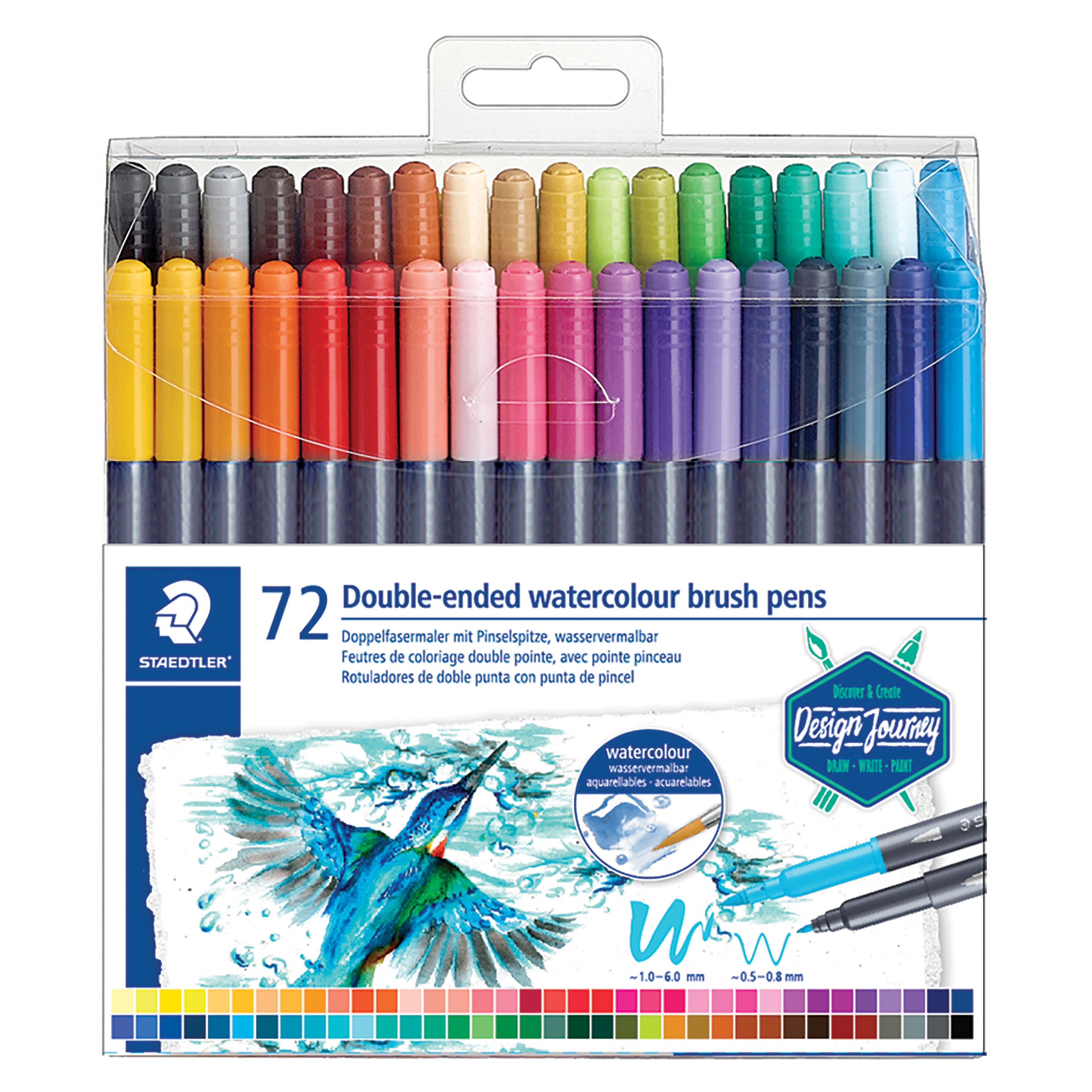 Double-Ended Art Marker Set of 72 Colors, Chisel Tip
