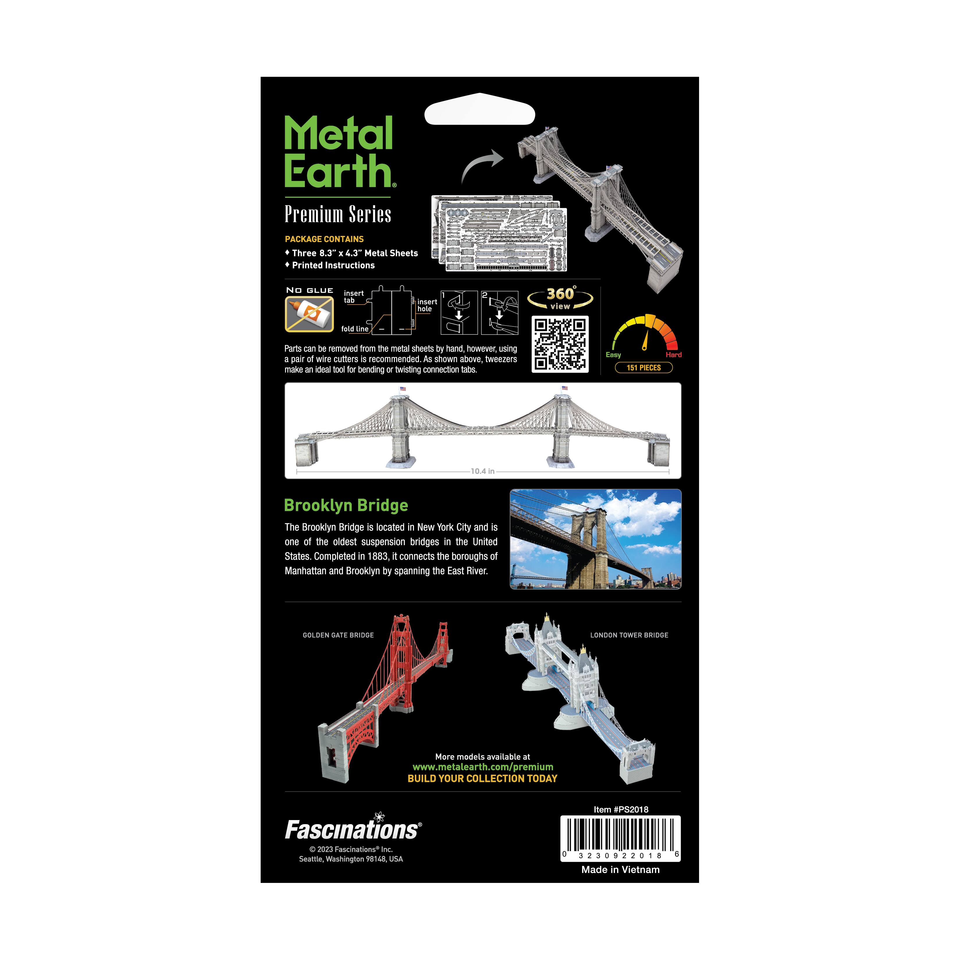 Metal Earth Premium Series 3D Metal Model Kit - Brooklyn Bridge