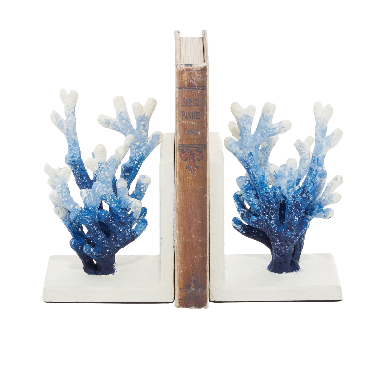 7&#x22; Coral Metal Bookend Set