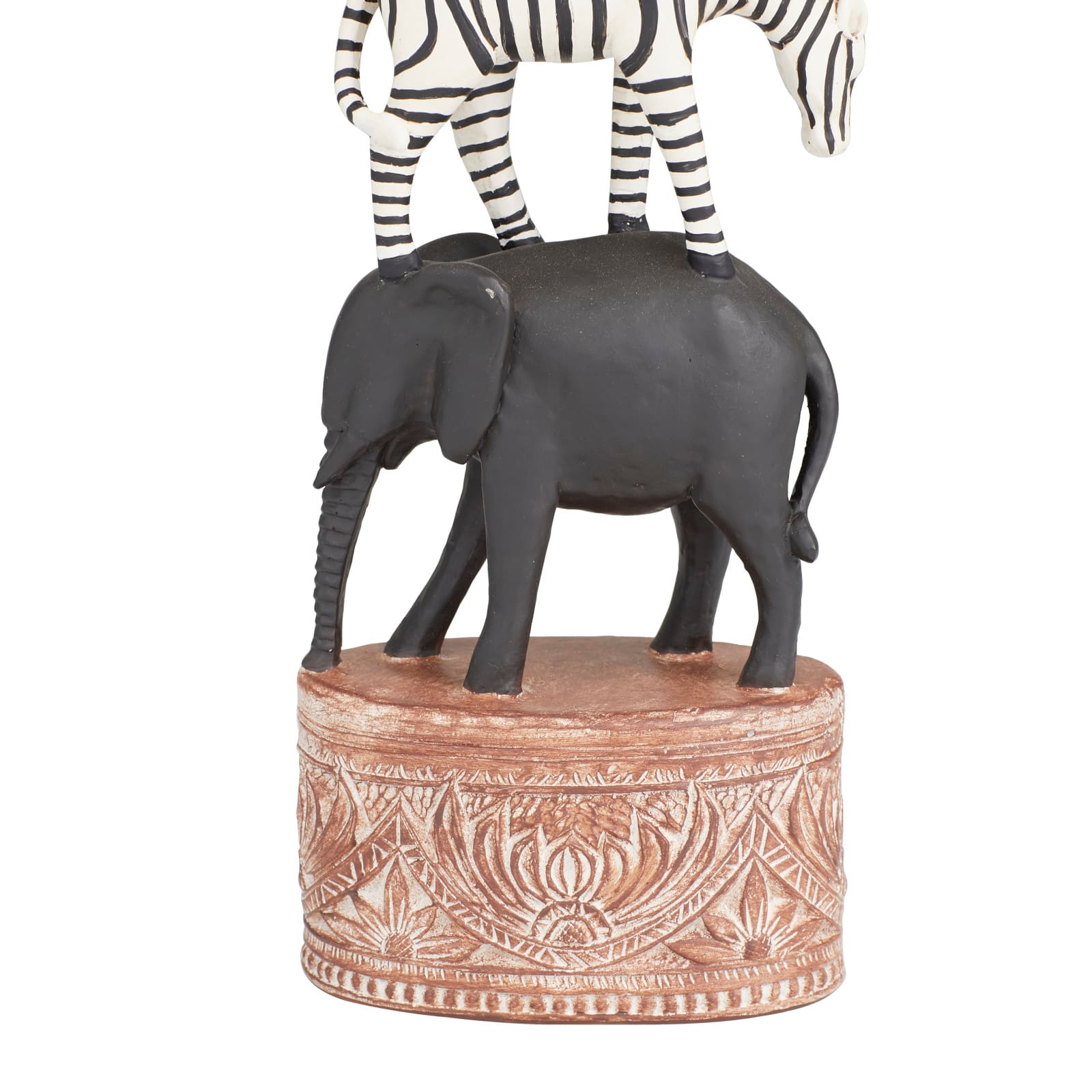 Multi Polystone Traditional Sculpture, 16" x 4" x 3"