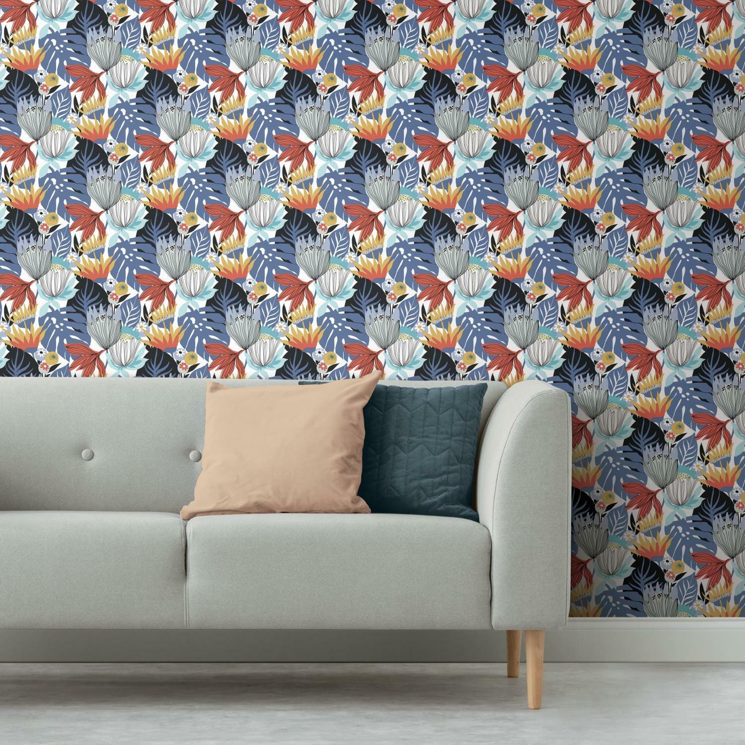RoomMates Retro Tropical Leaves Peel & Stick Wallpaper
