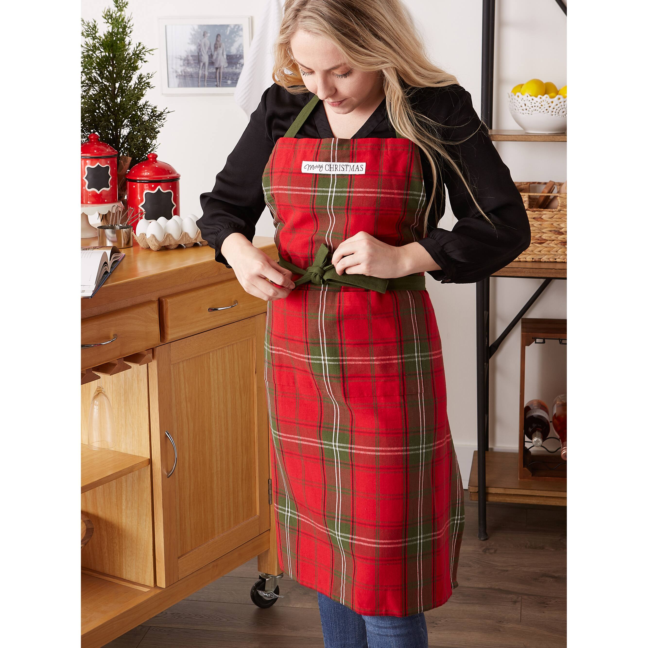 DII&#xAE; Vintage Holiday Tartan Chef Apron