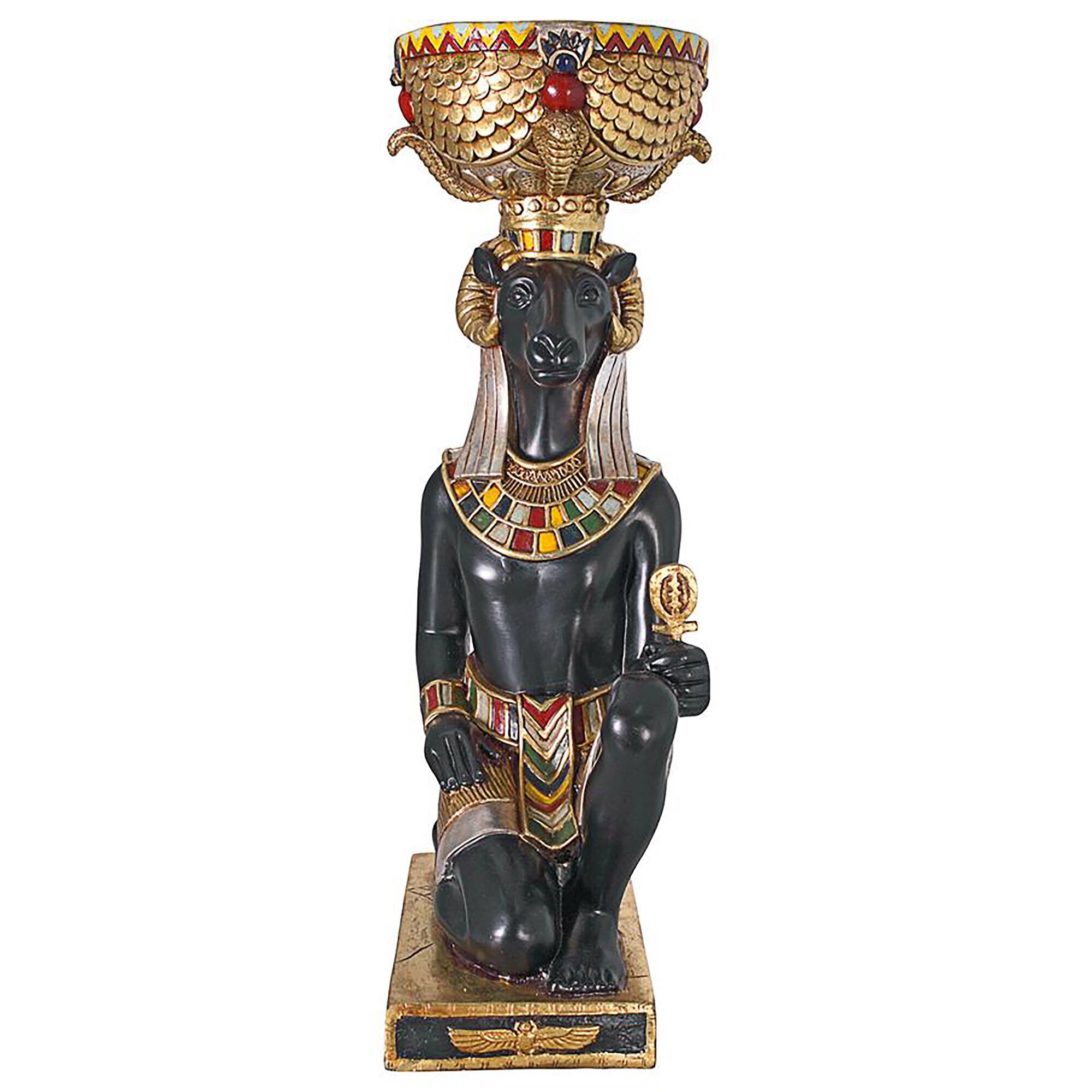 Design Toscano® 2.5ft. Egyptian God Khnum Pedestal Urn Statue