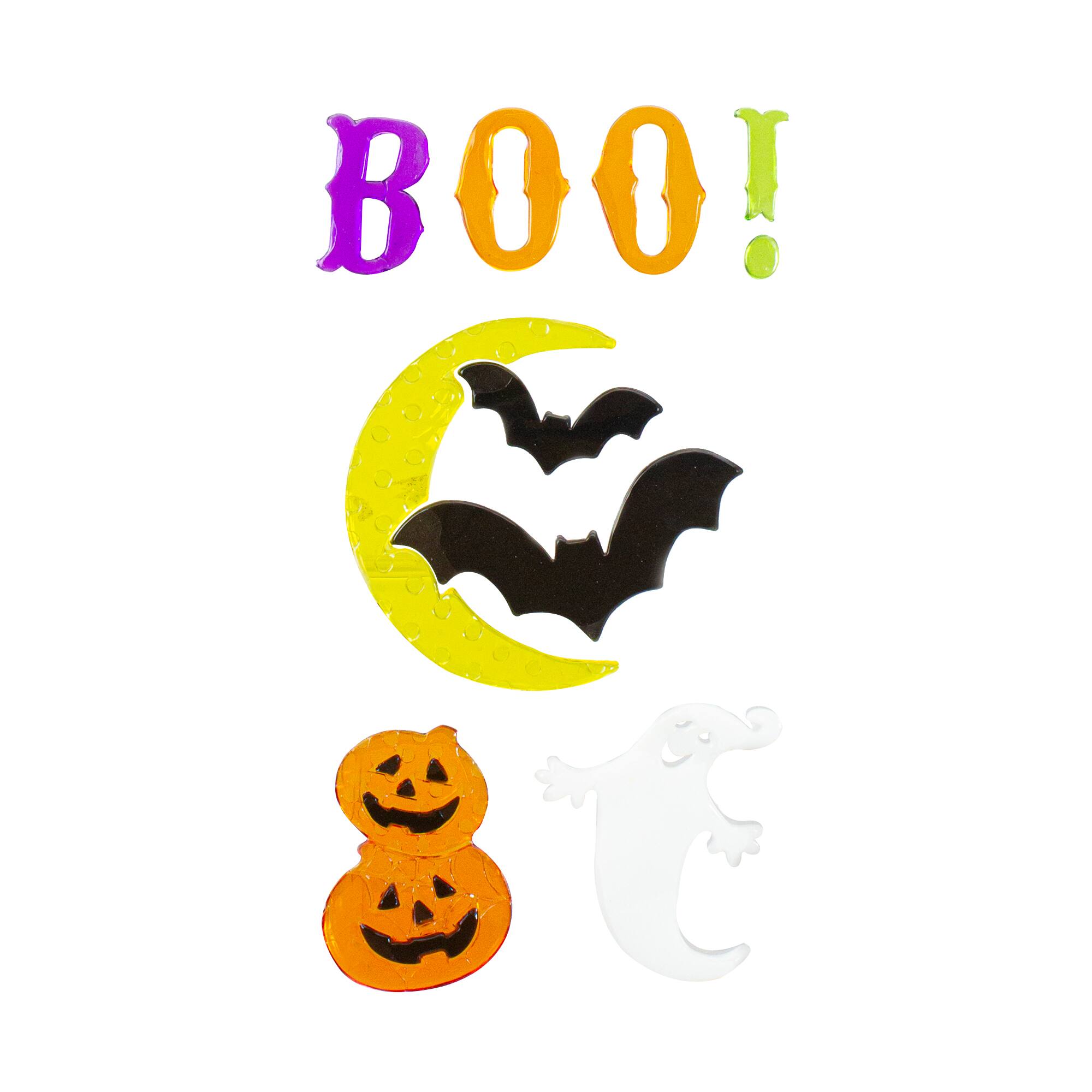 Moon &#x26; Bats Halloween Gel Window Clings