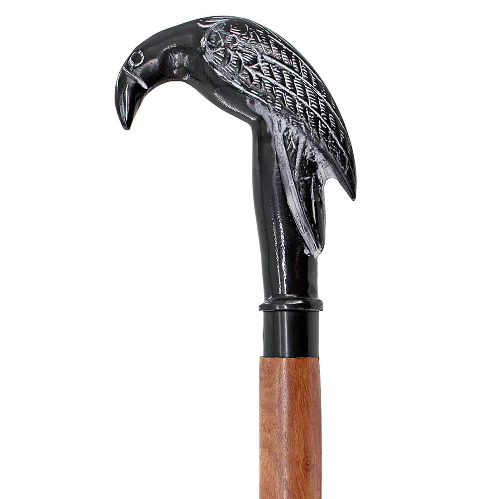 Design Toscano Poe&#x27;s Mystic Raven Solid Hardwood Walking Stick