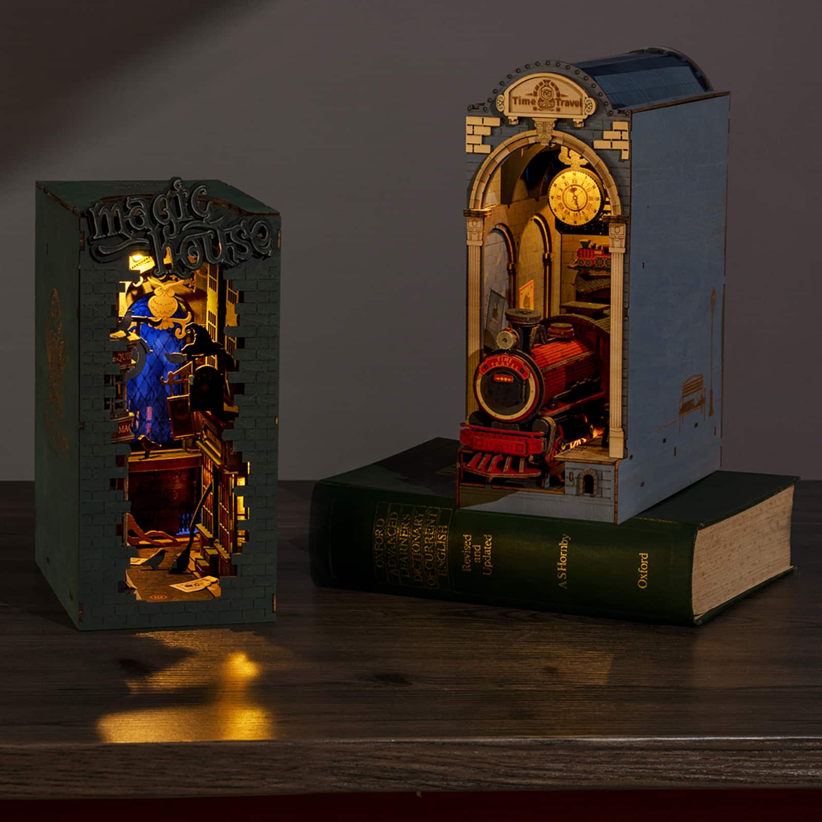 Rolife Time Travel Book Nook Shelf Insert DIY Miniature Kit