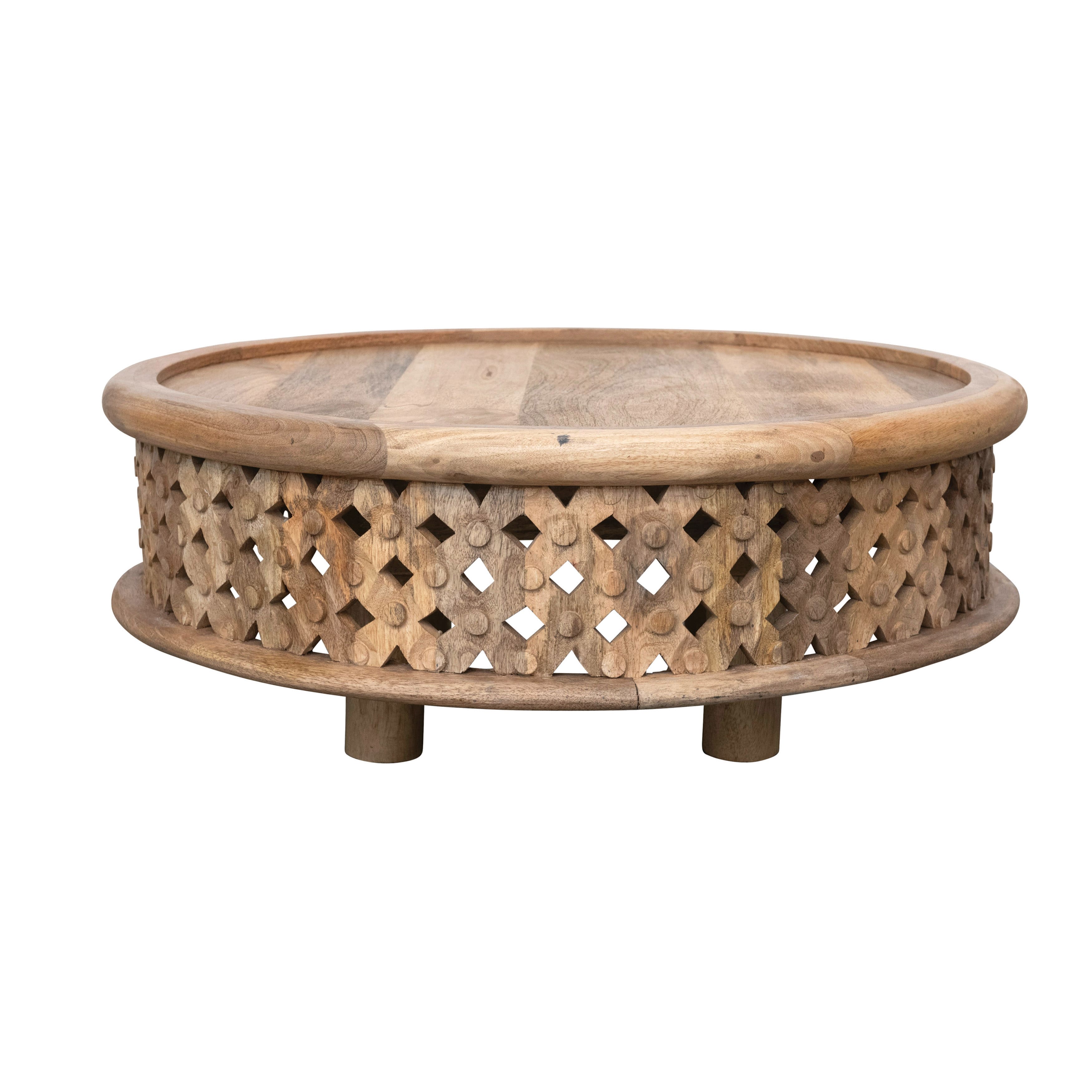 Hello Honey® Hand-Carved Mango Wood Coffee Table