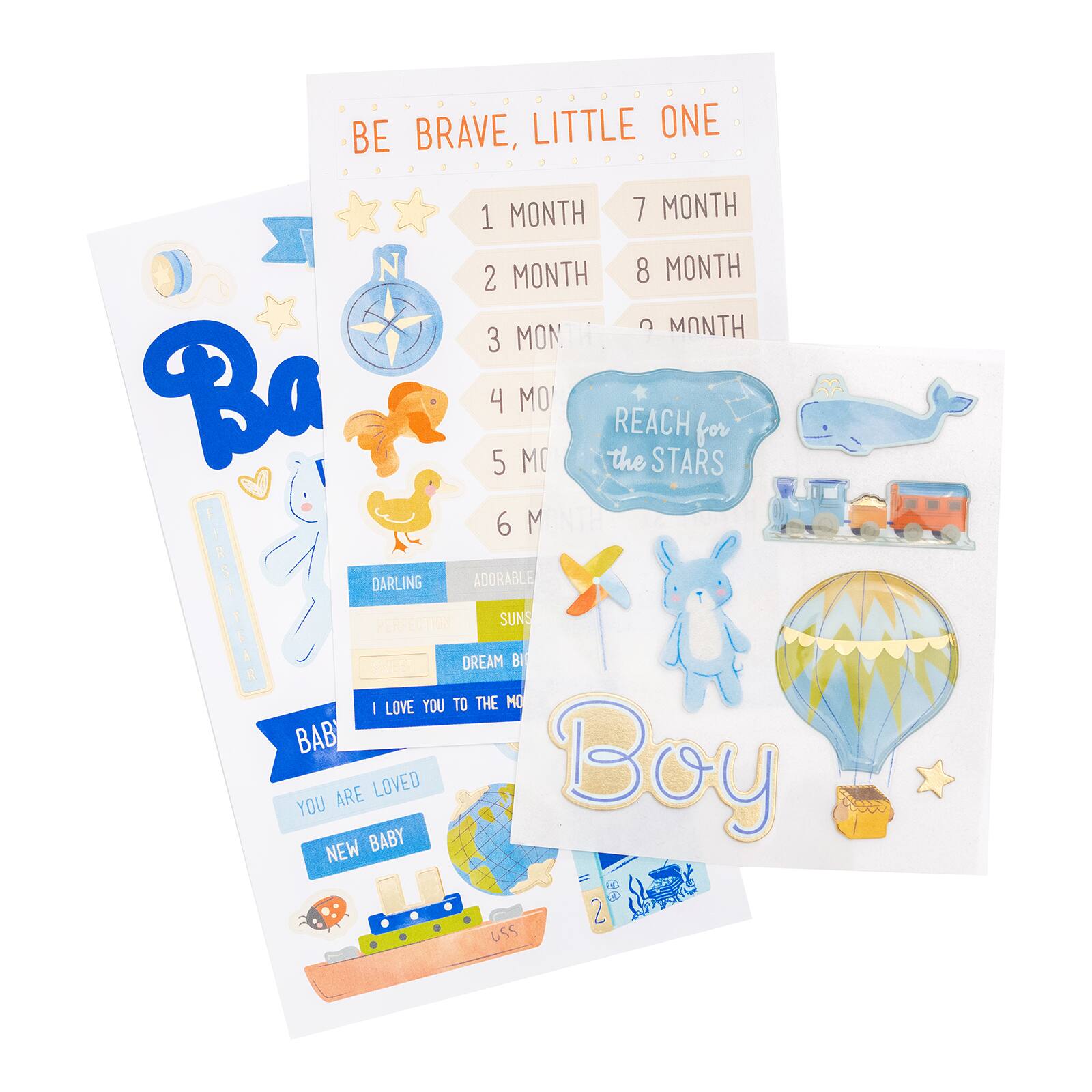 12 Pack: Boy Adventure Baby Stickers by Recollections™
