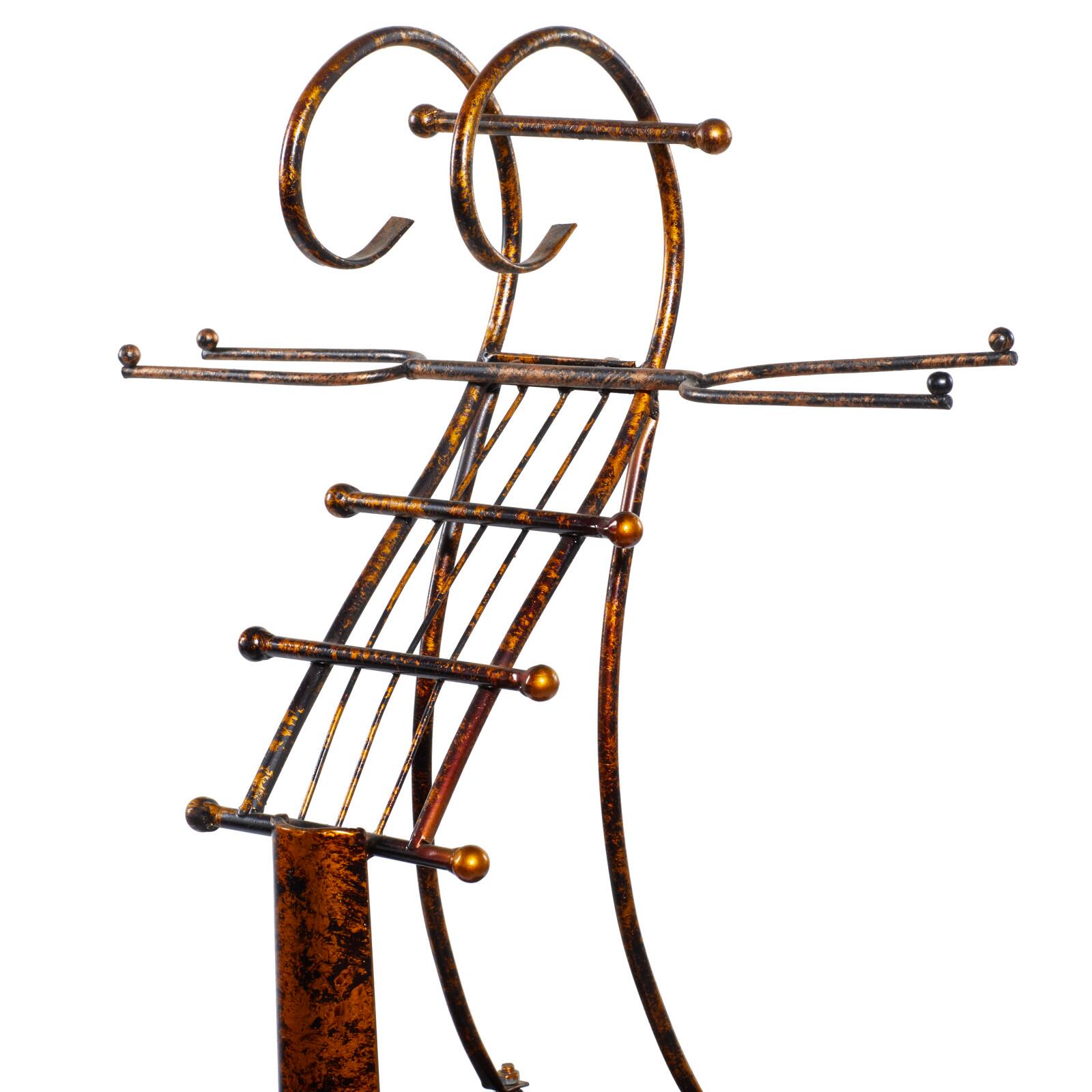 47&#x22; Brass Metal Traditional Wine Holder Rack