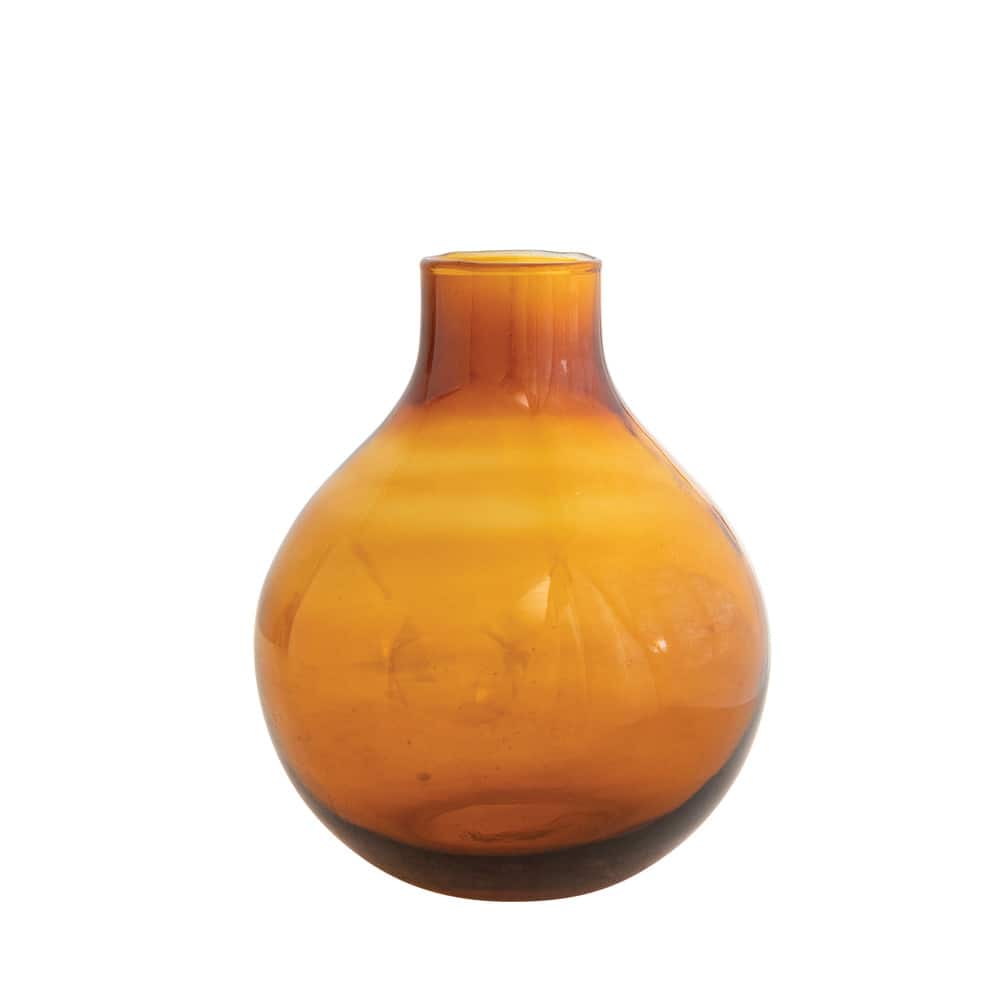 Bloomingville 7.5&#x22; Amber Minimalist Glass Vase
