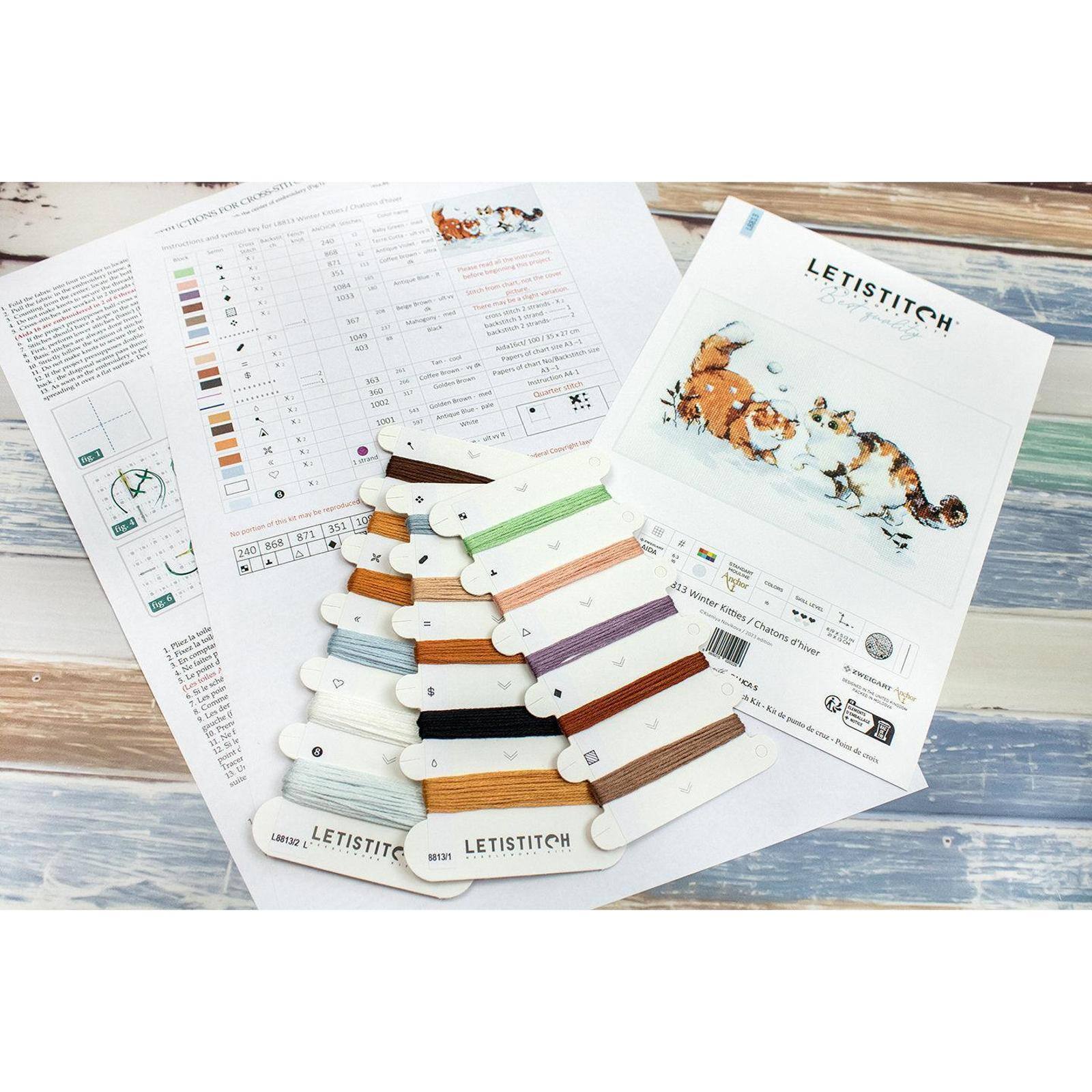 LetiStitch Winter Kitties Counted Cross Stitch Kit