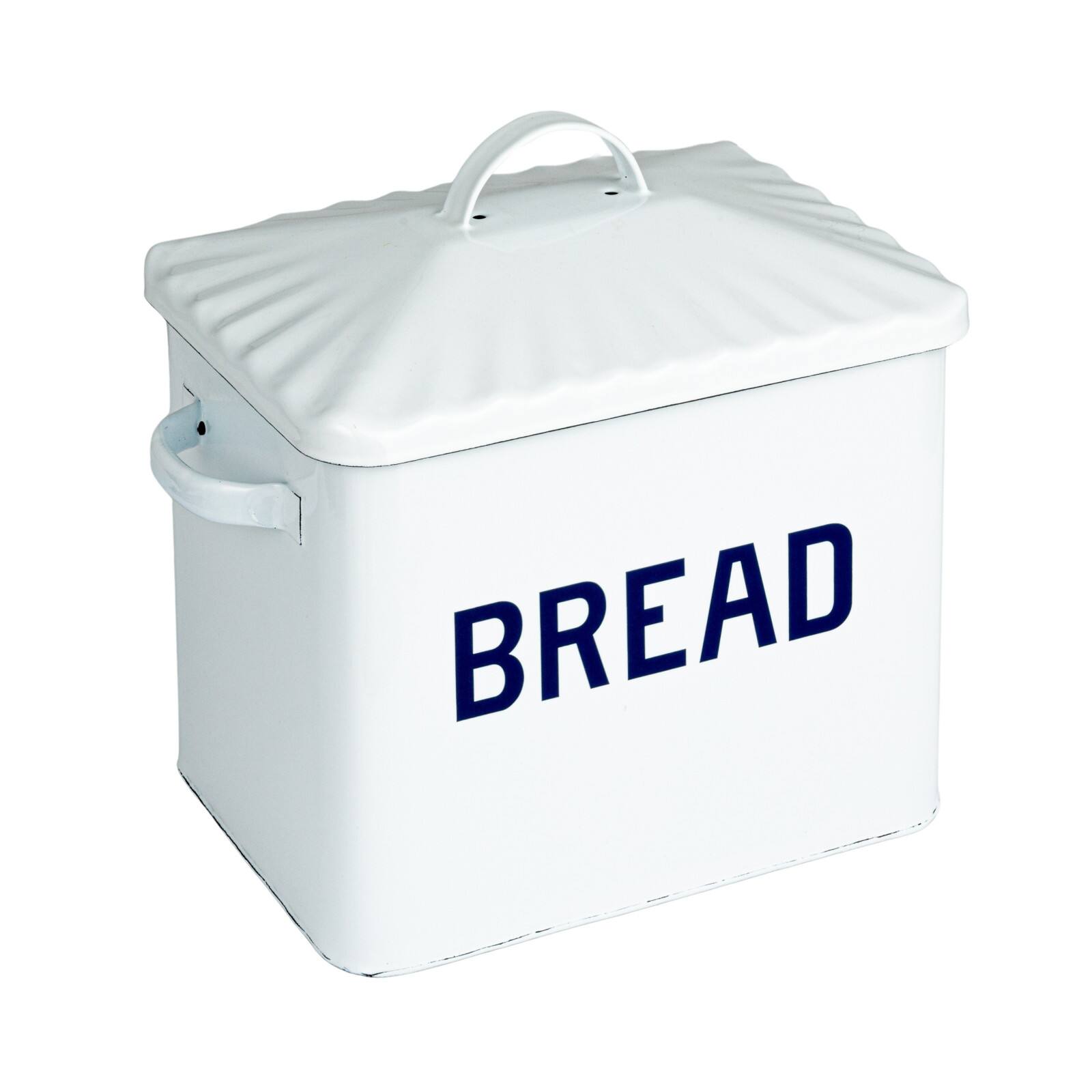 Hello Honey® 13.5" White Chic Farmhouse Enameled Bread Box