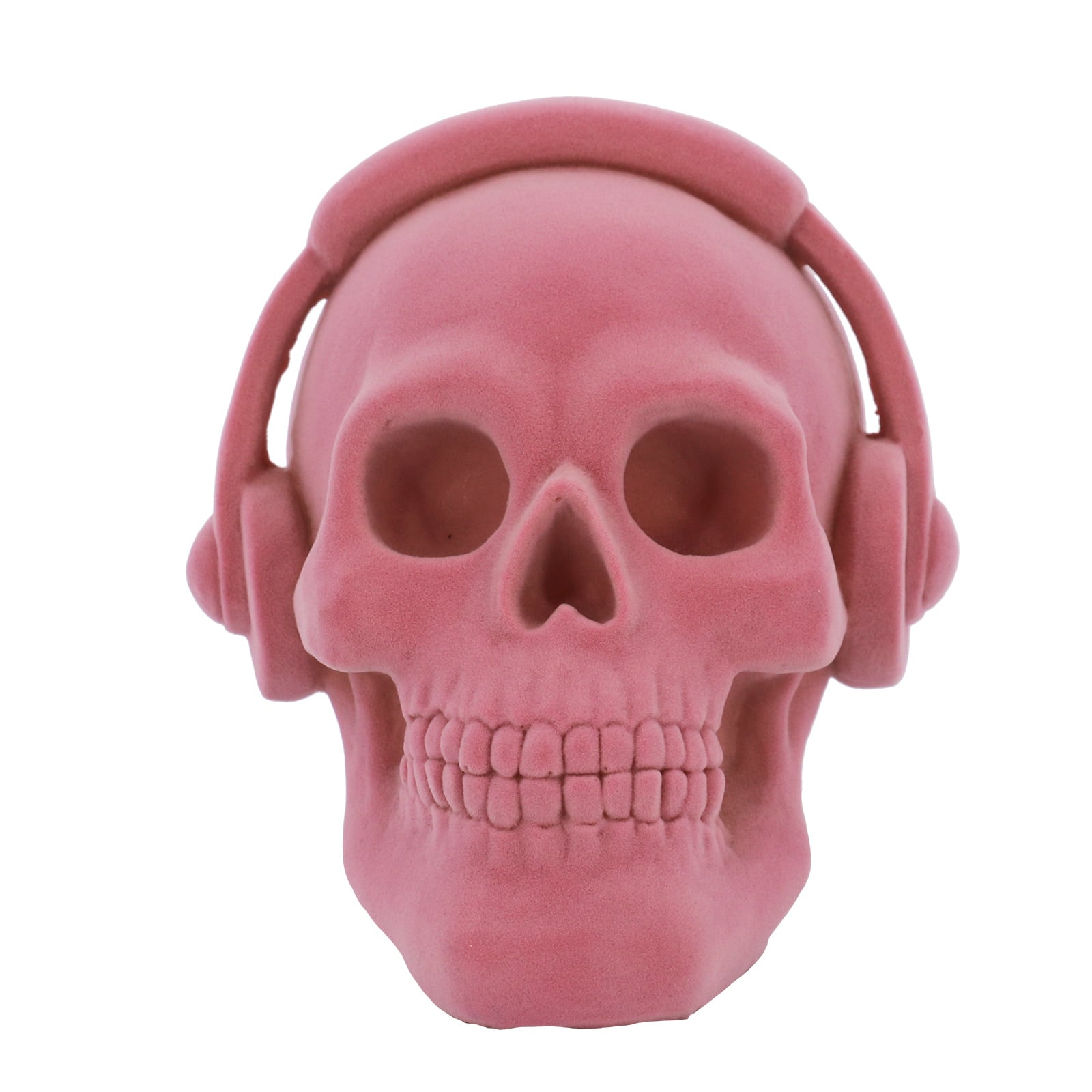 7.25" Pink Flocked Skull Tabletop Décor by Ashland®