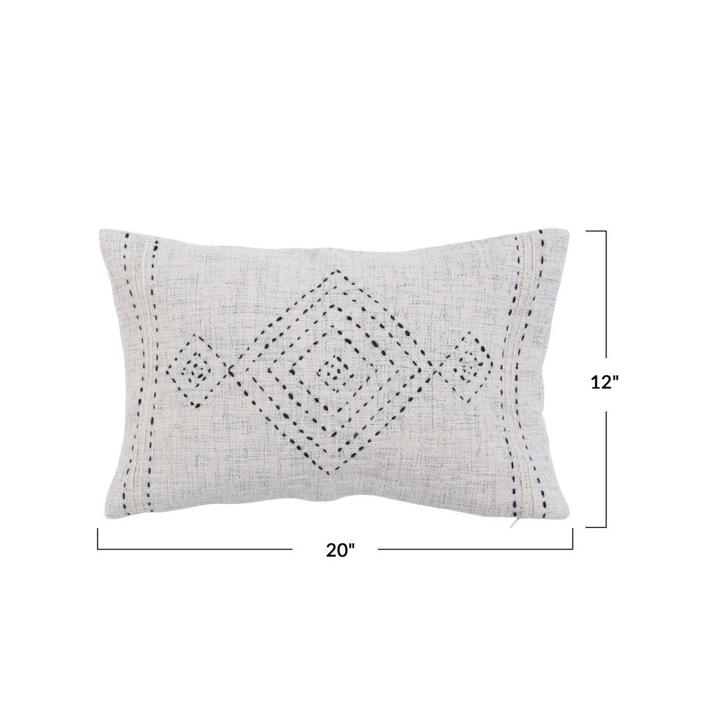 Hello Honey® Multicolor Embroidery & Gold Thread Cotton Lumbar Pillow