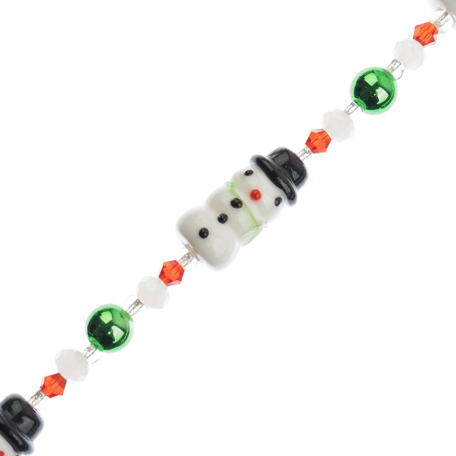 Crystal Lane DIY 7" Lampwork Designer Holiday Glass Bead Strand