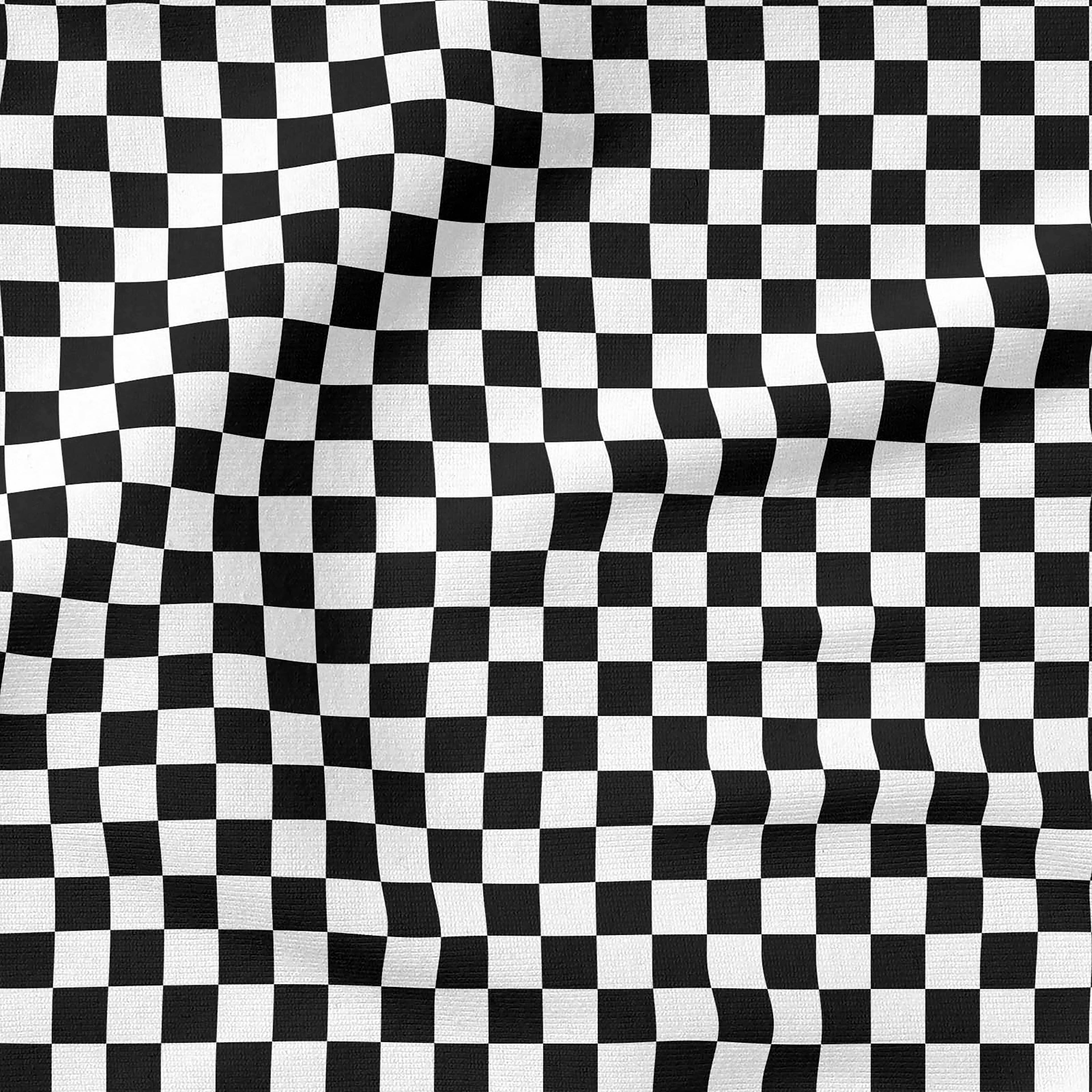 Fabric Editions Black Tile Check Cotton Fabric