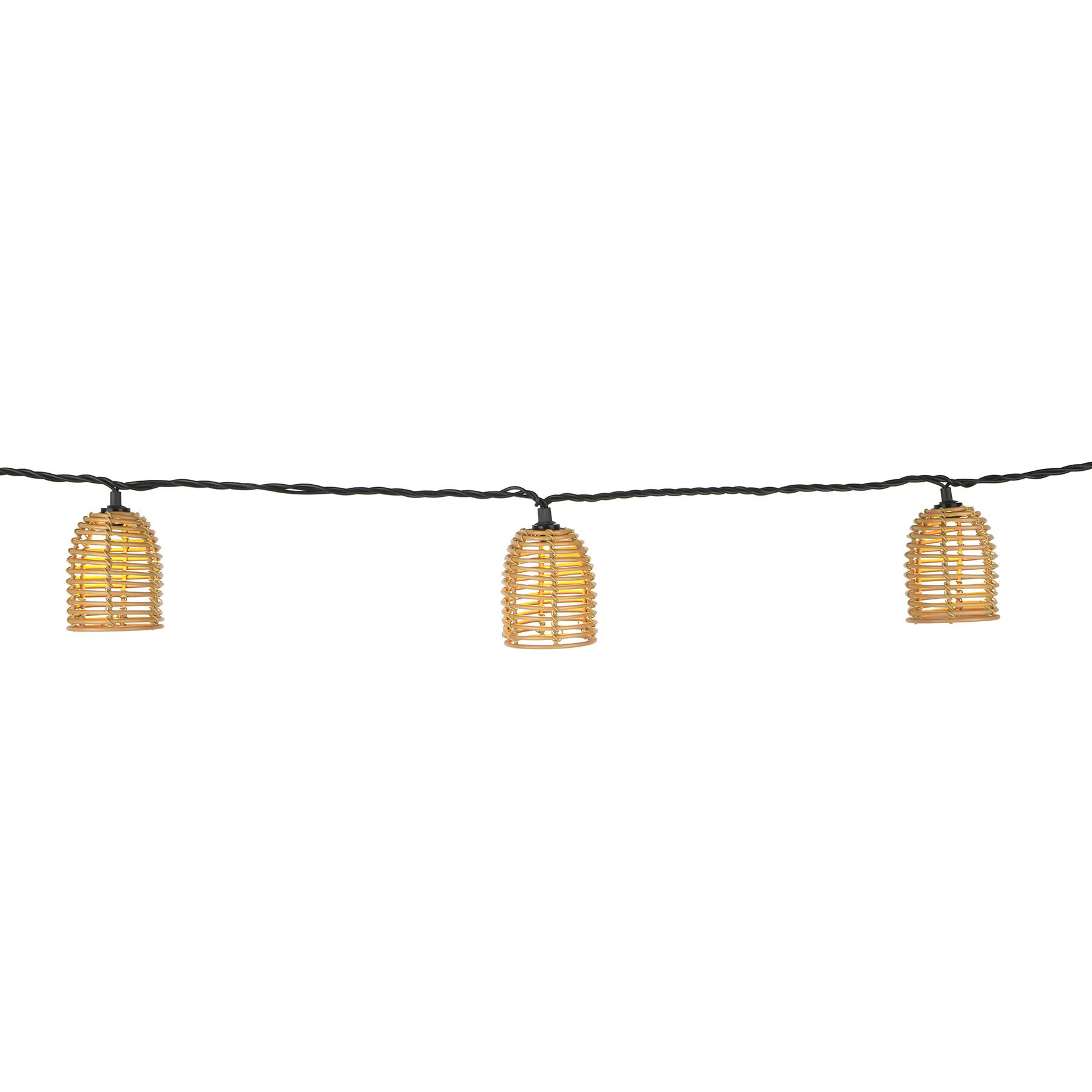 10ct. Warm White LED Faux Rattan Shaded String Lights by Ashland®